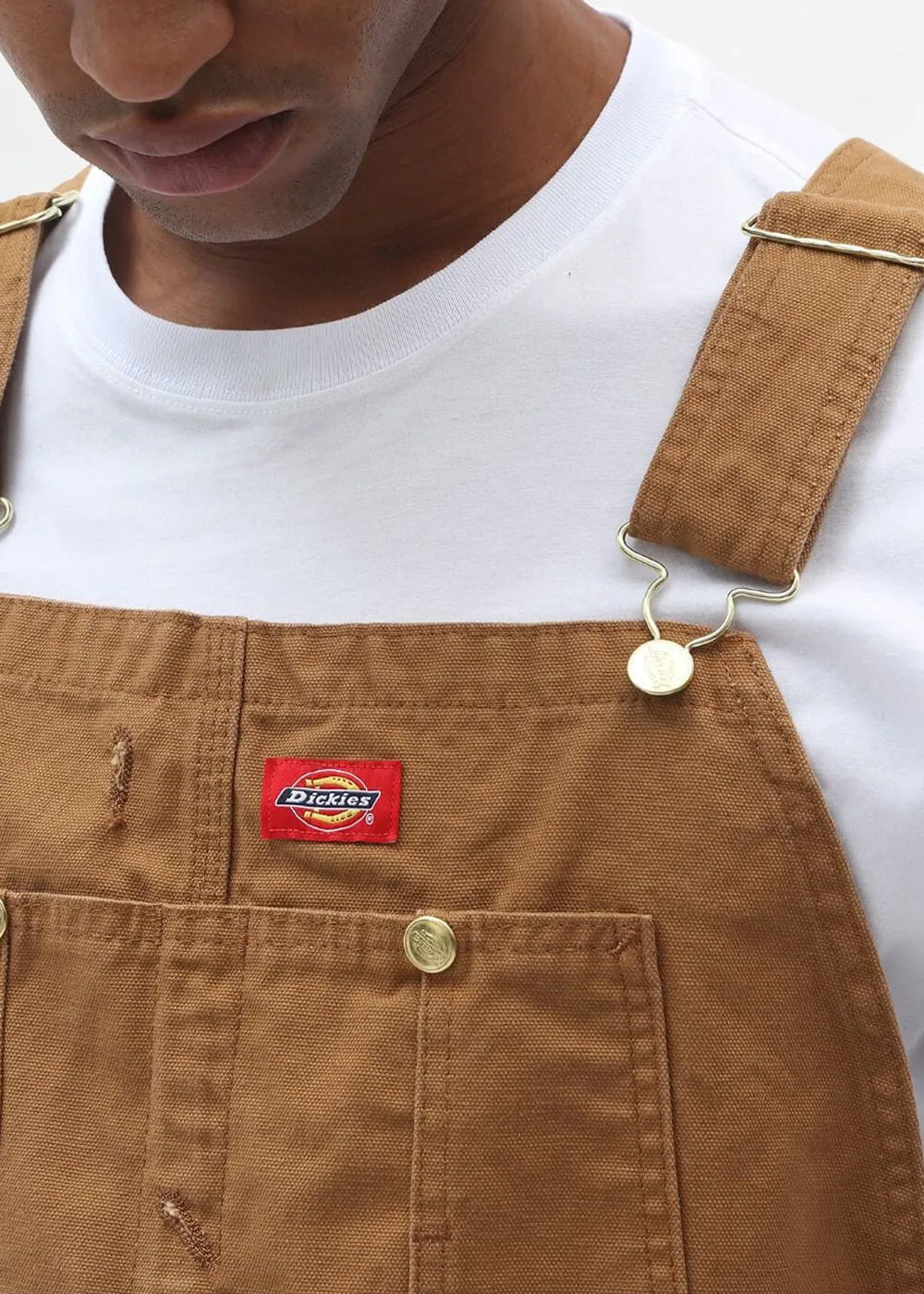 Brown Canvas Bib Dungarees for Men by Dickies