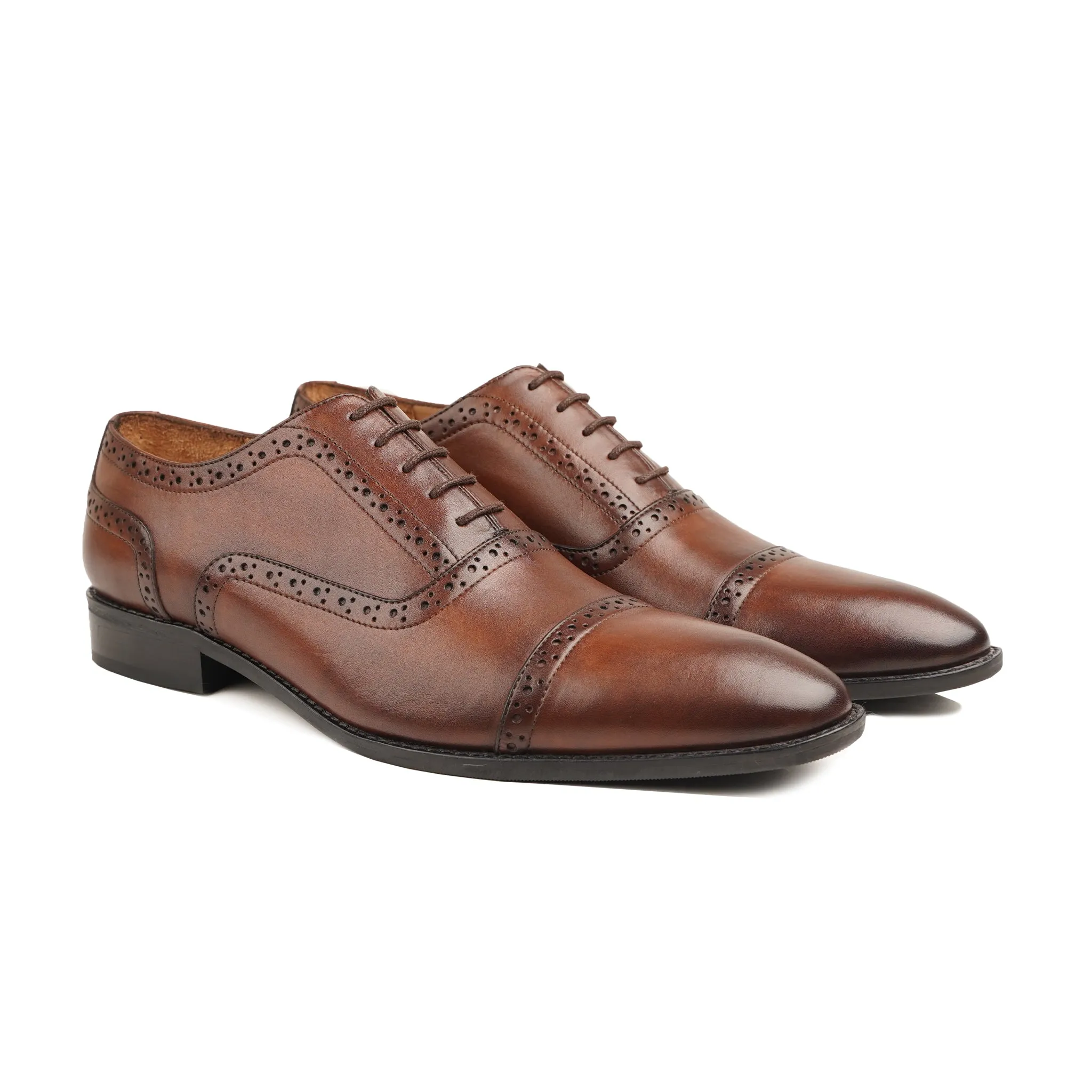 Brown Oxford shoe for men - CHANO