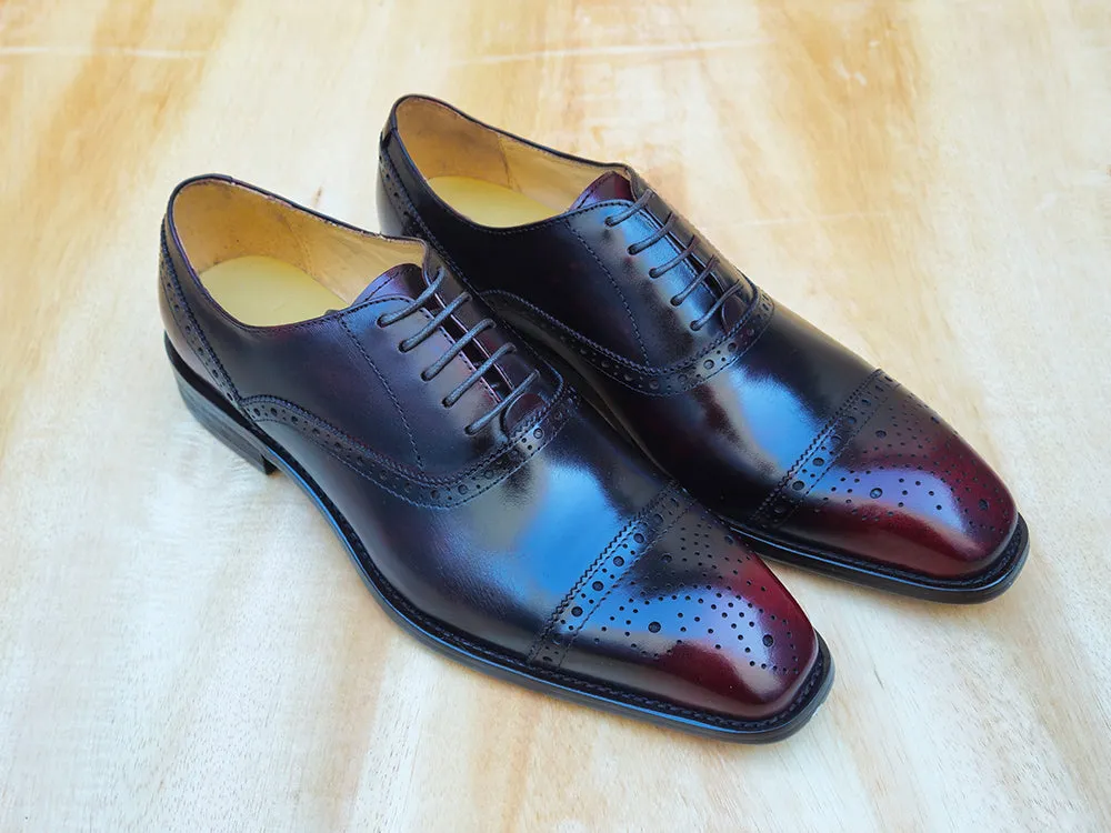 Cap Toe Oxford Calfskin Shoe with Five Eyelets