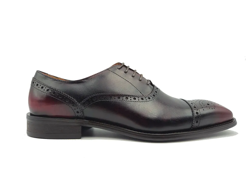 Cap Toe Oxford Calfskin Shoe with Five Eyelets