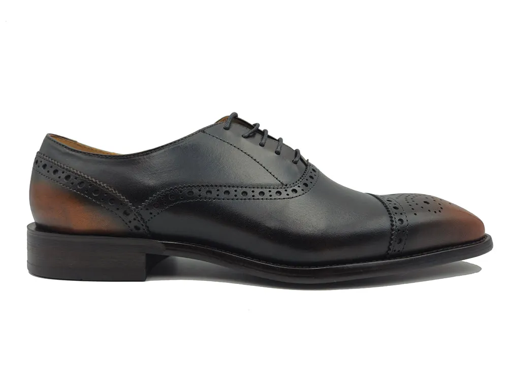 Cap Toe Oxford Calfskin Shoe with Five Eyelets