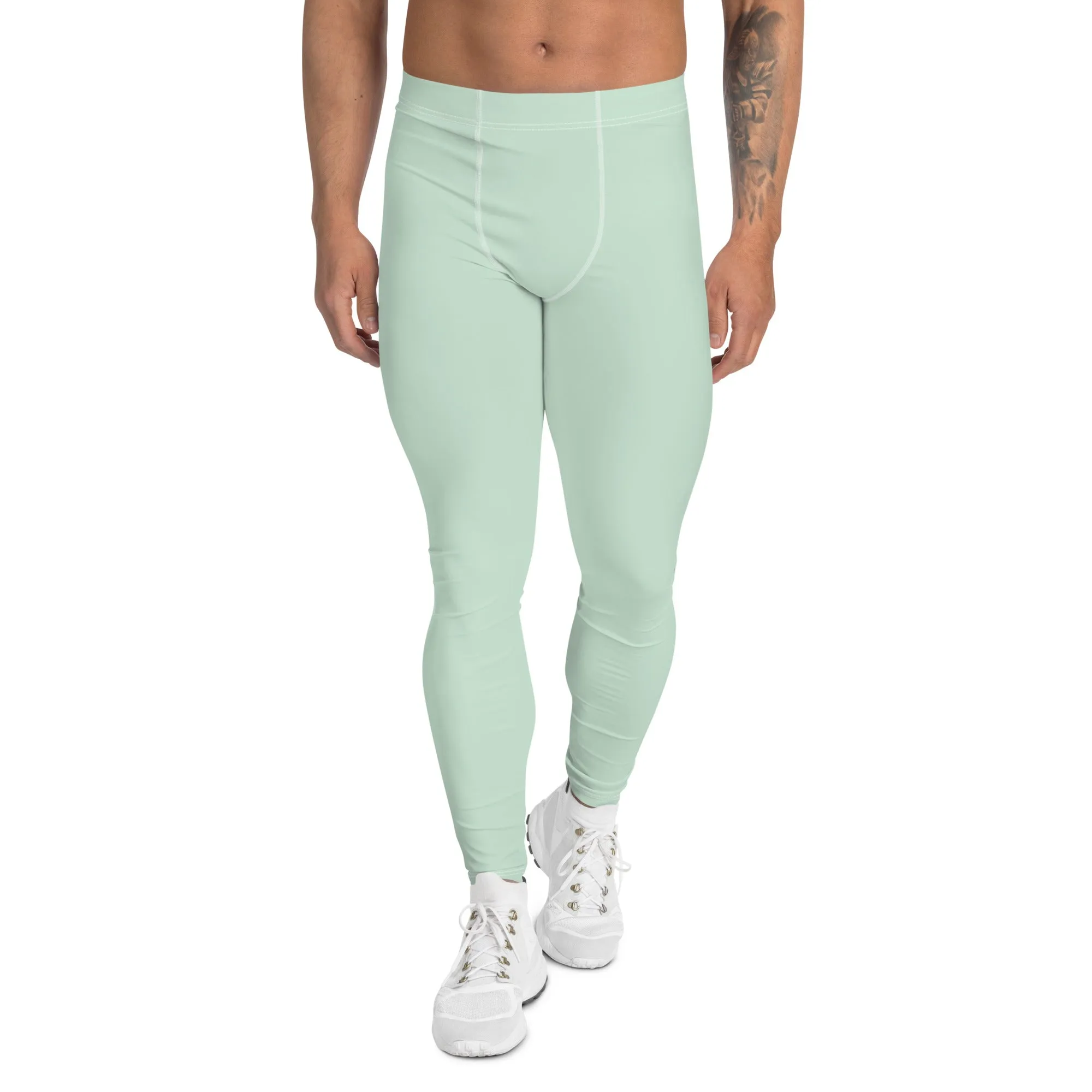 Casual Cool: Solid Color Athletic Leggings for Him - Surf Crest