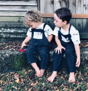 Charcoal Dungarees with Double Knots