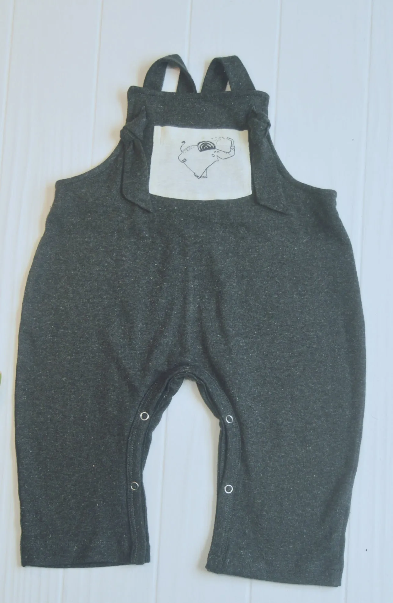 Charcoal Dungarees with Double Knots