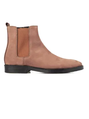 Chelsea Boots Zipper Cinnamon Brown Nubuck Leather Crepe Sole