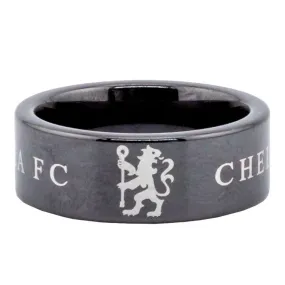 Chelsea FC Black Ceramic Ring - Size Medium