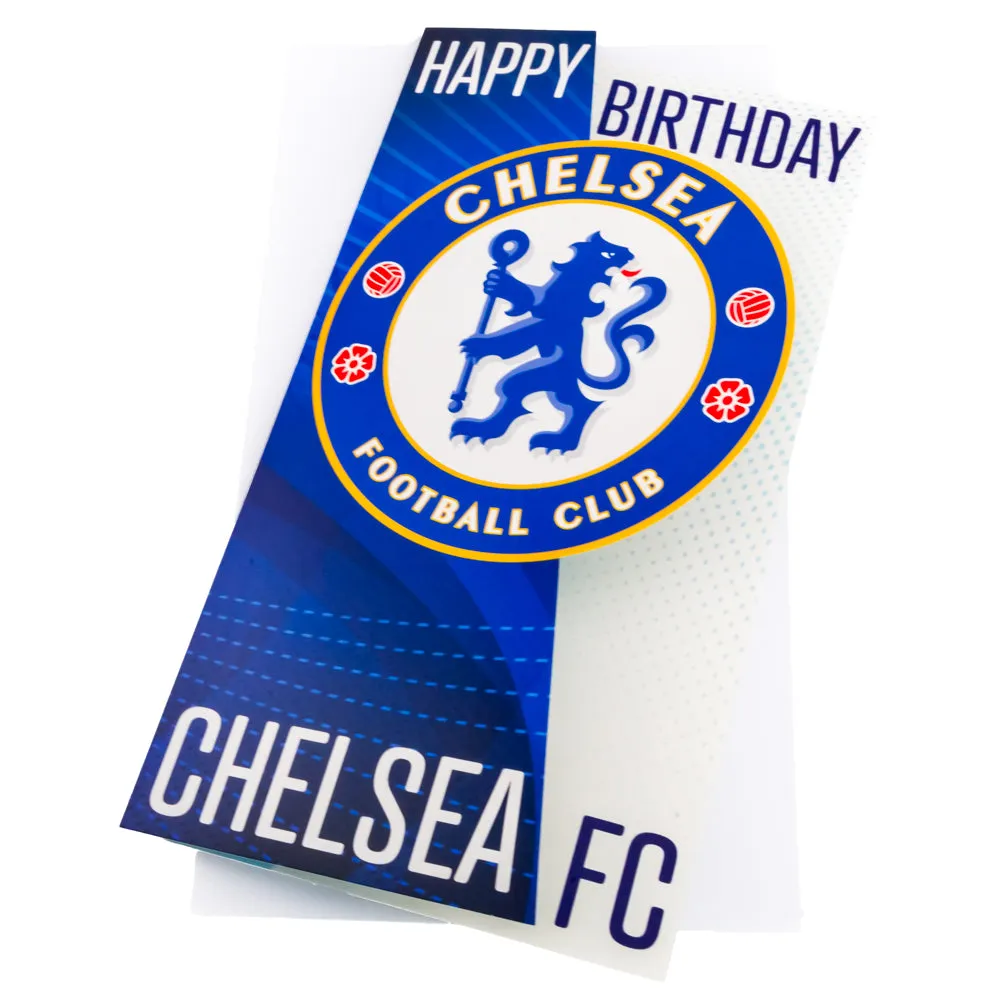 Chelsea FC Crest Birthday Card - Personalized Chelsea Football Club Crest Birthday Card with Name and Age - Official Chelsea FC 