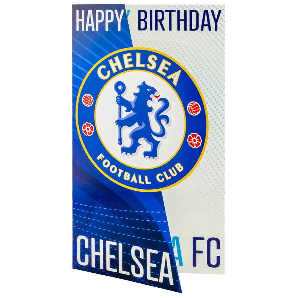 Chelsea FC Crest Birthday Card - Personalized Chelsea Football Club Crest Birthday Card with Name and Age - Official Chelsea FC 