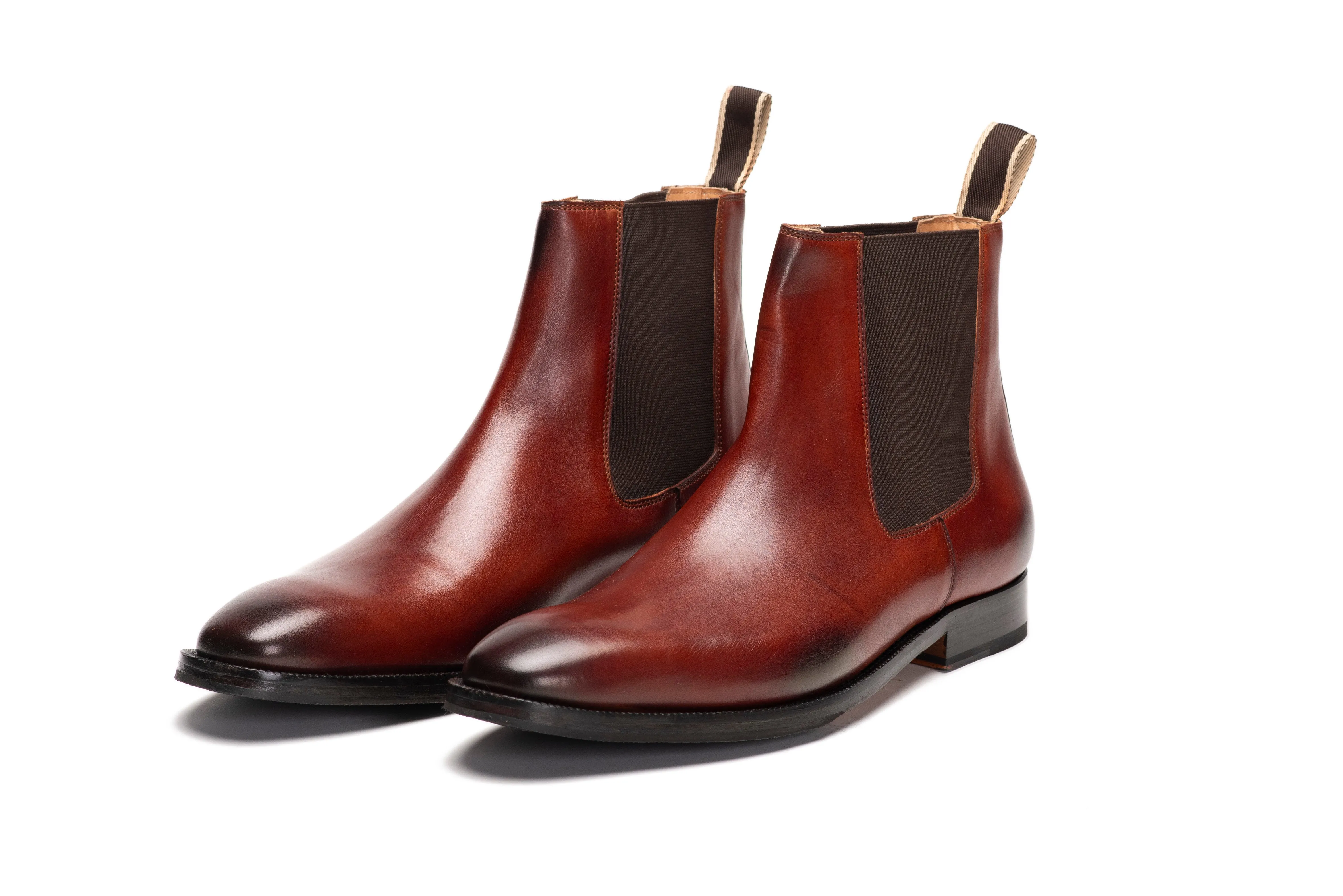 Chisel Toe Chelsea Boot - Dark Cognac