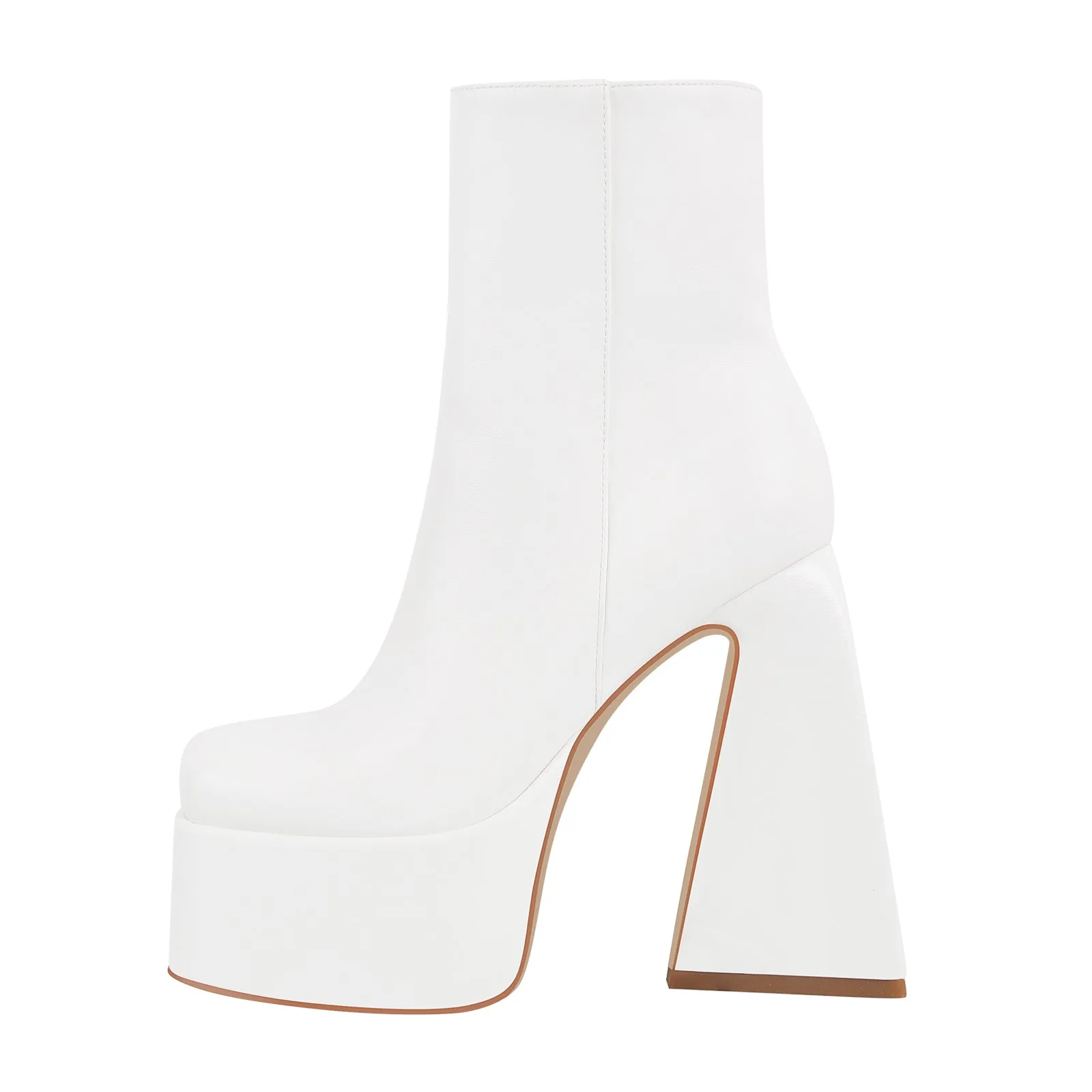 Chunky ankle boots, thick high heels platform shoes