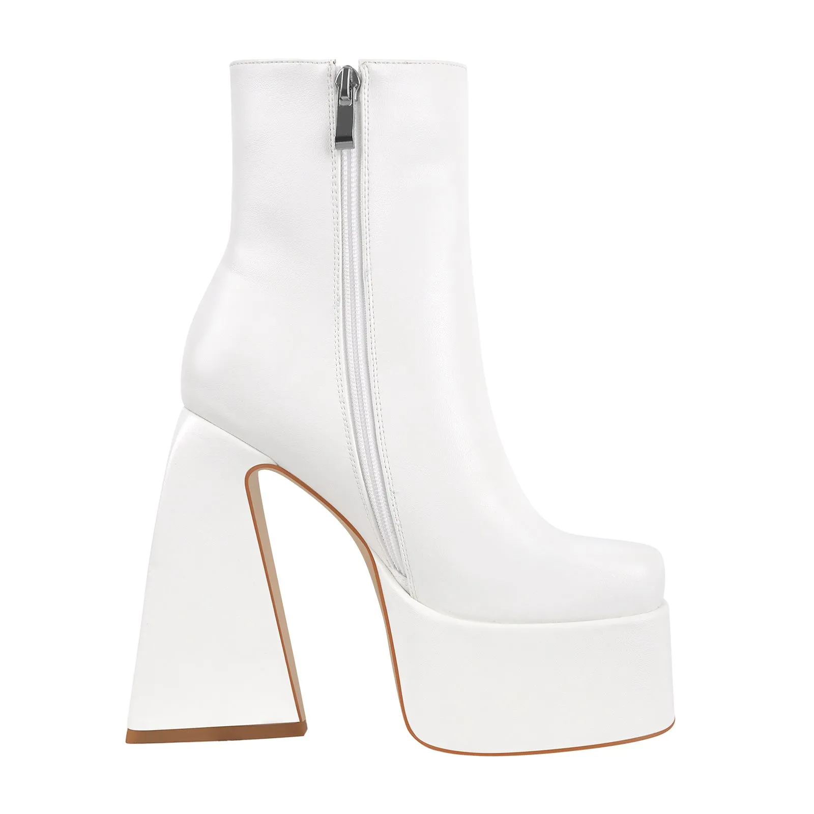 Chunky ankle boots, thick high heels platform shoes