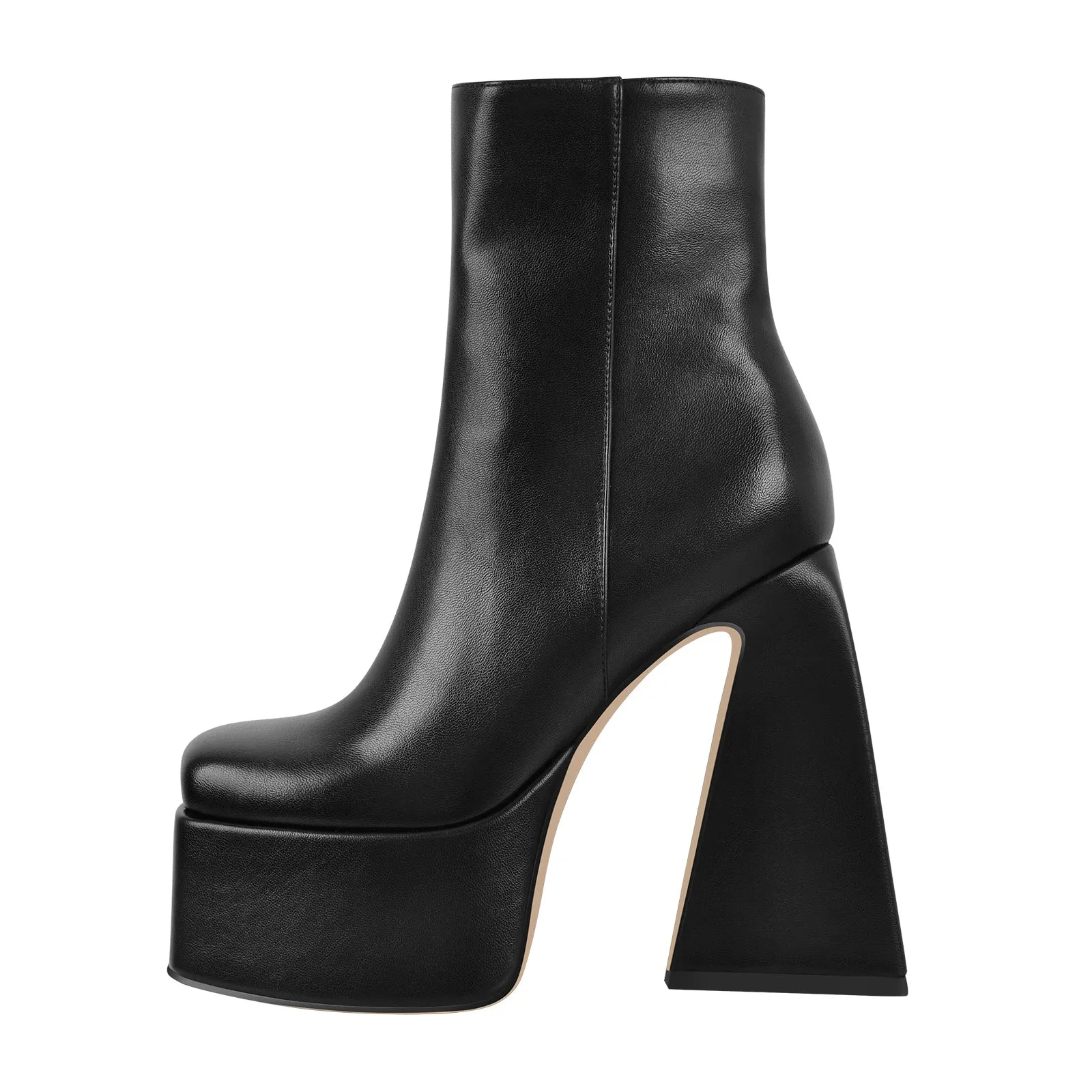 Chunky ankle boots, thick high heels platform shoes