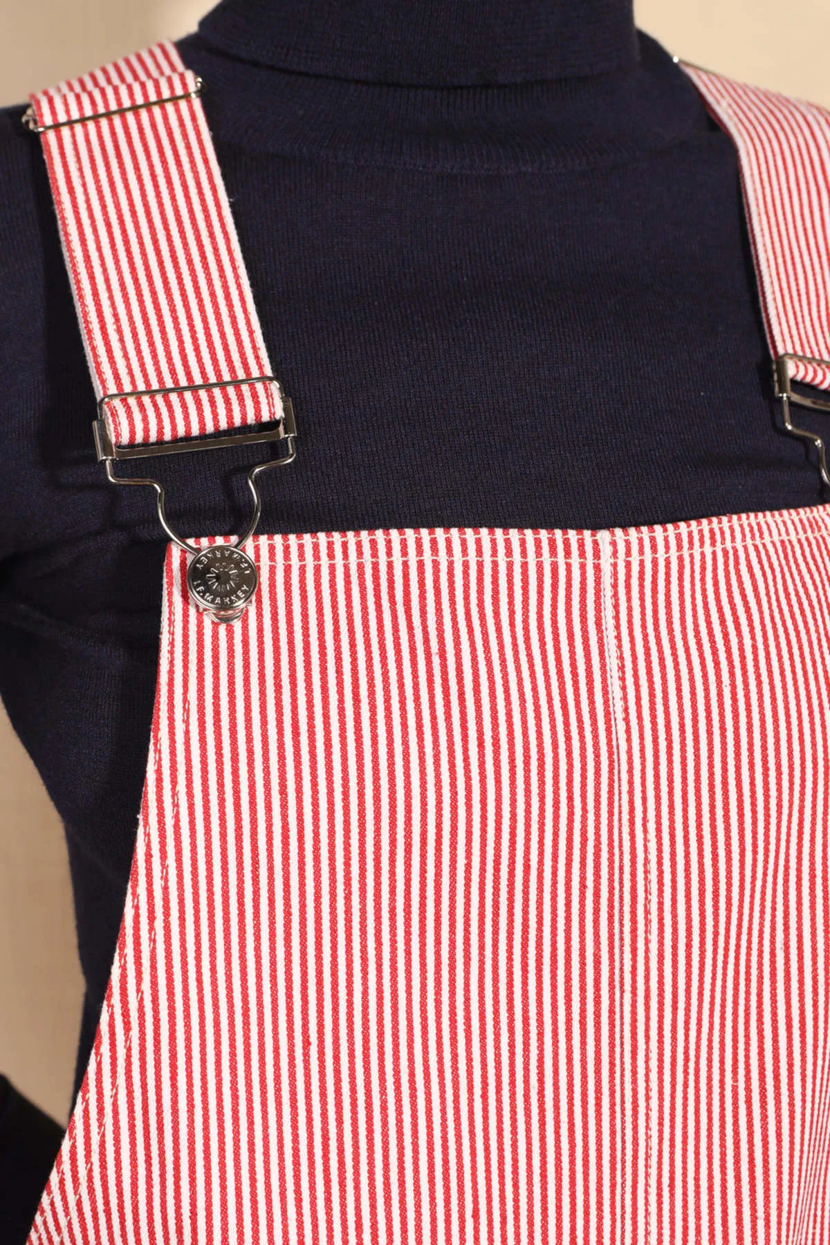 Connor Dungarees - Red Ticking