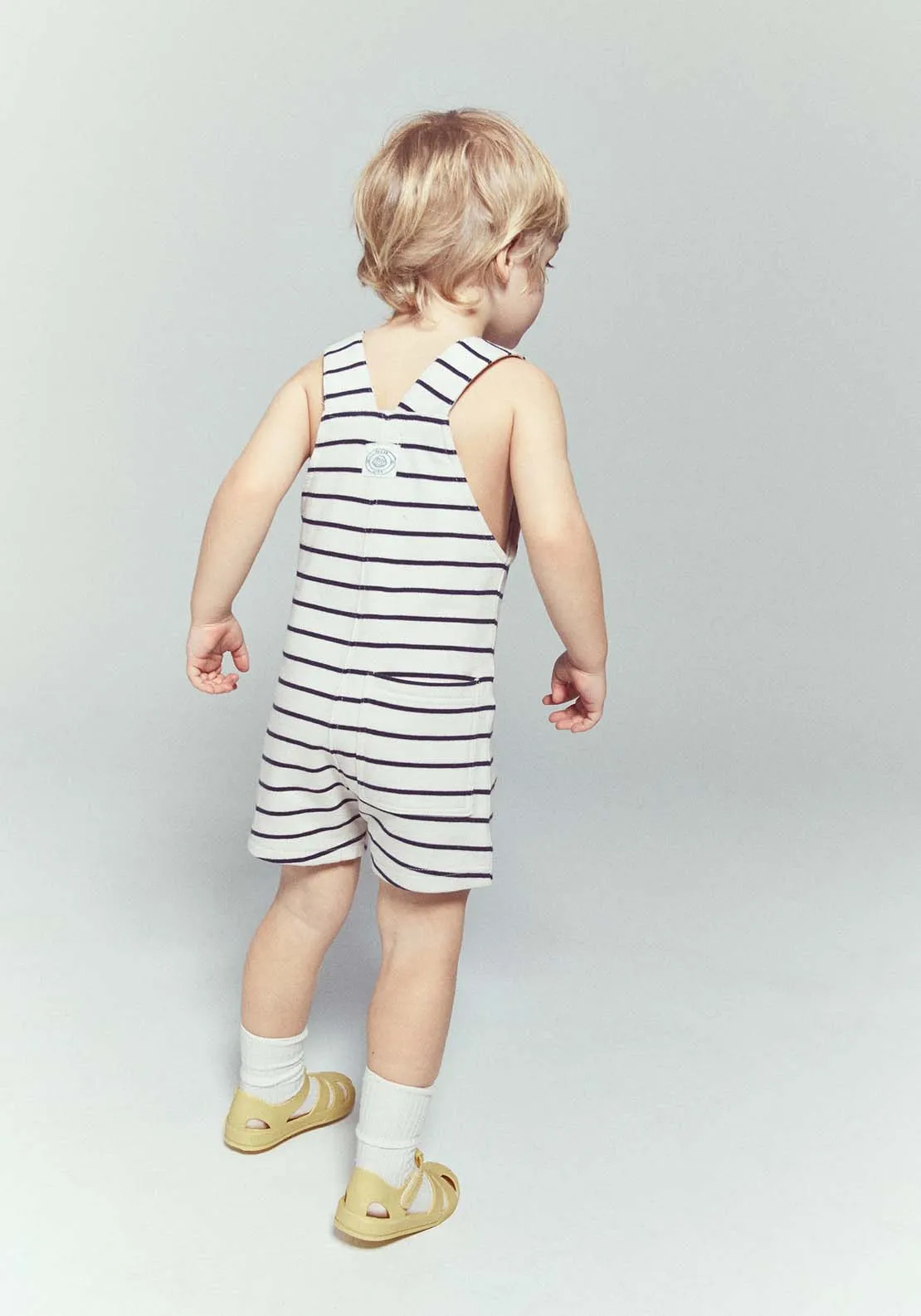 Cream Striped Overalls