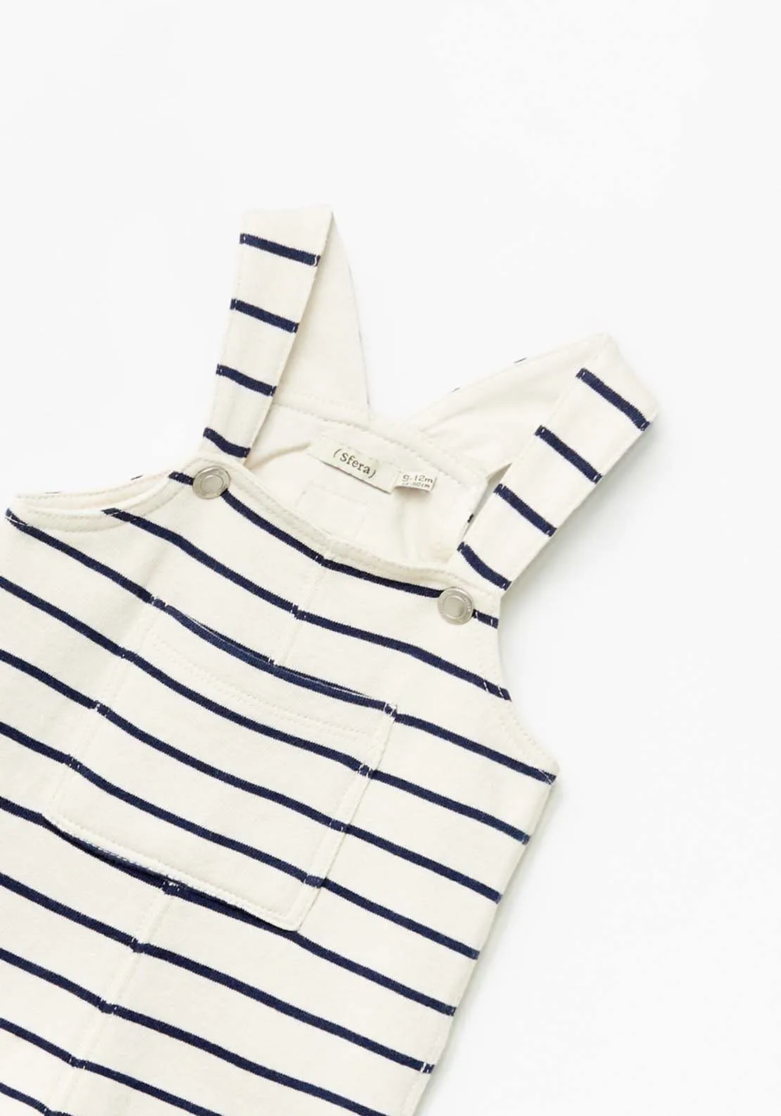 Cream Striped Overalls