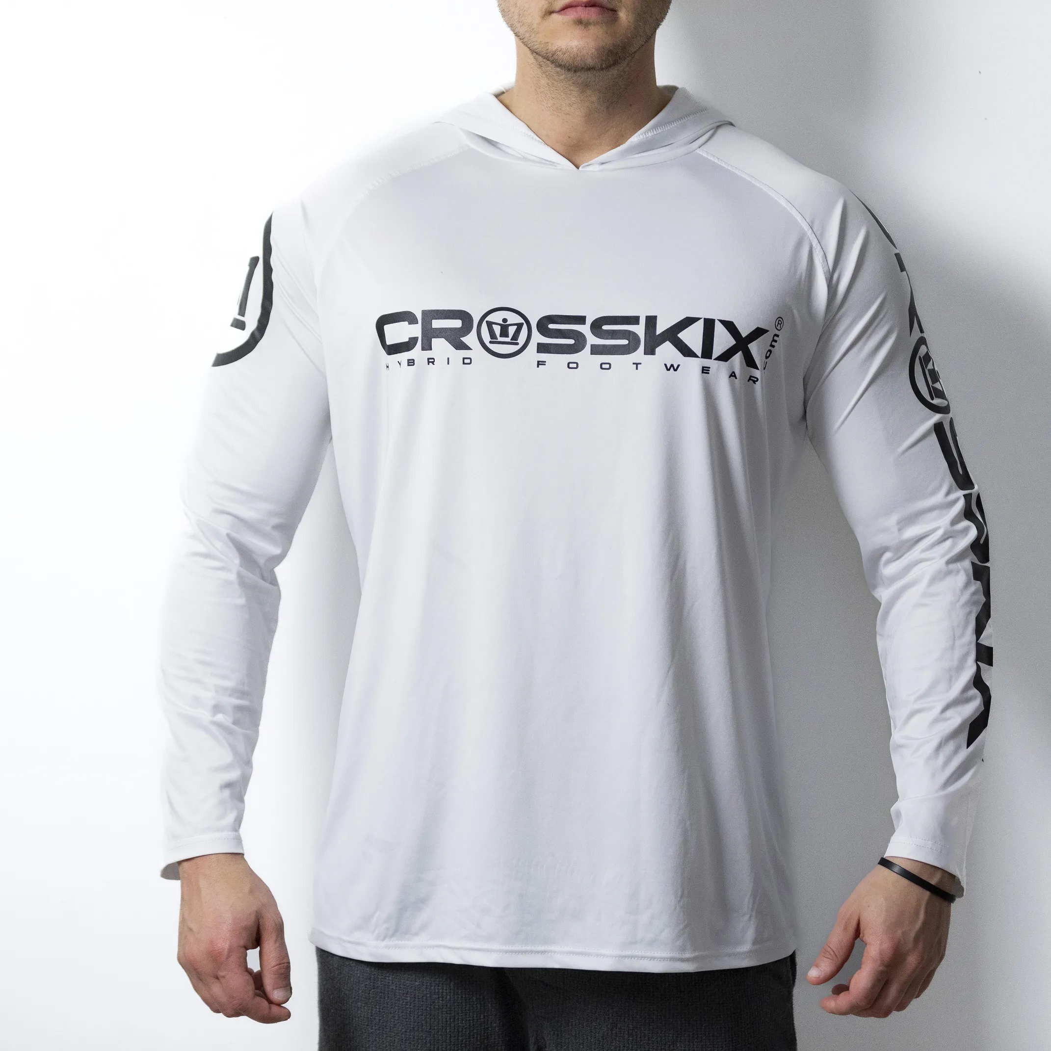 Crosskix Hooded Long Sleeve Athletic Performance Shirt - UPF30