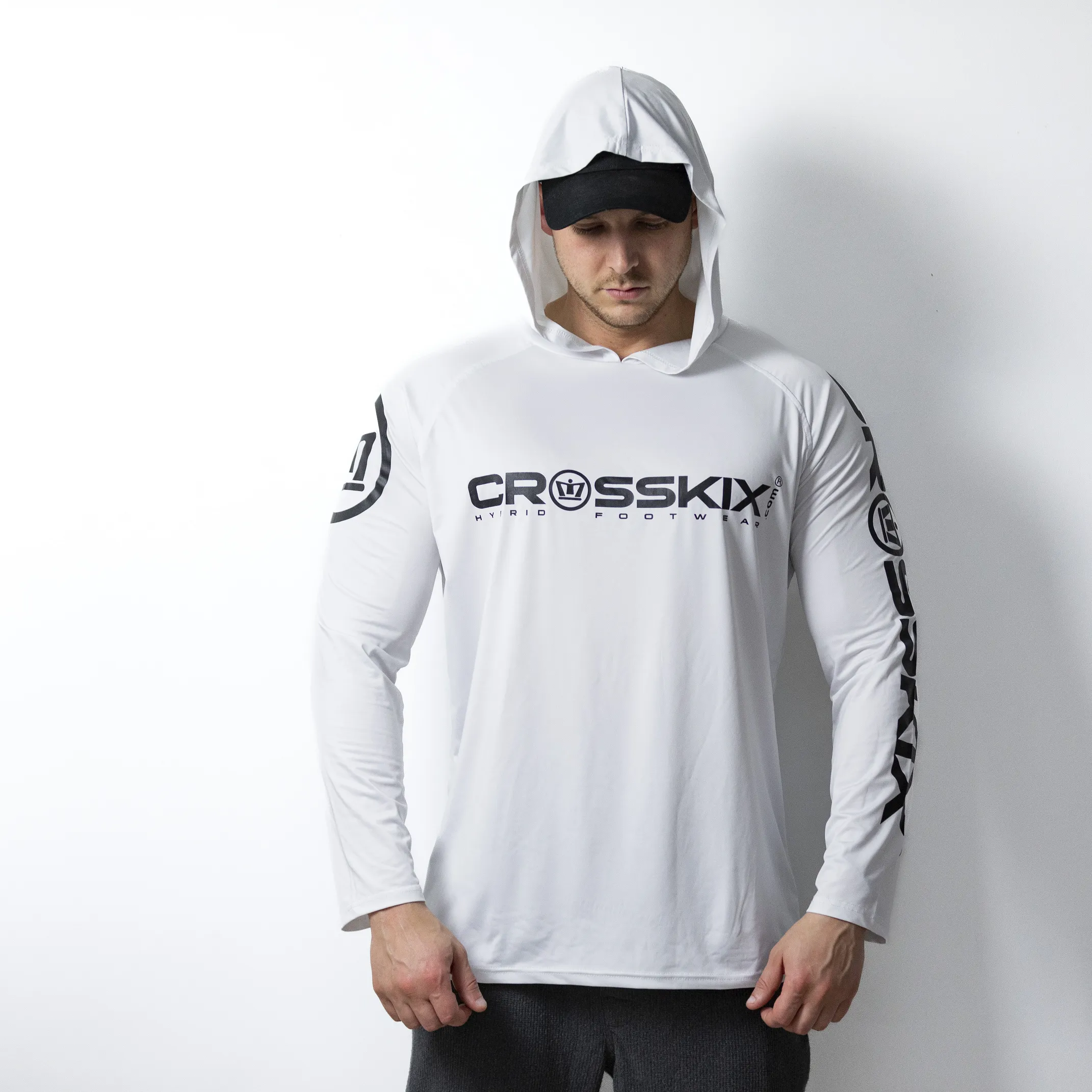 Crosskix Hooded Long Sleeve Athletic Performance Shirt - UPF30