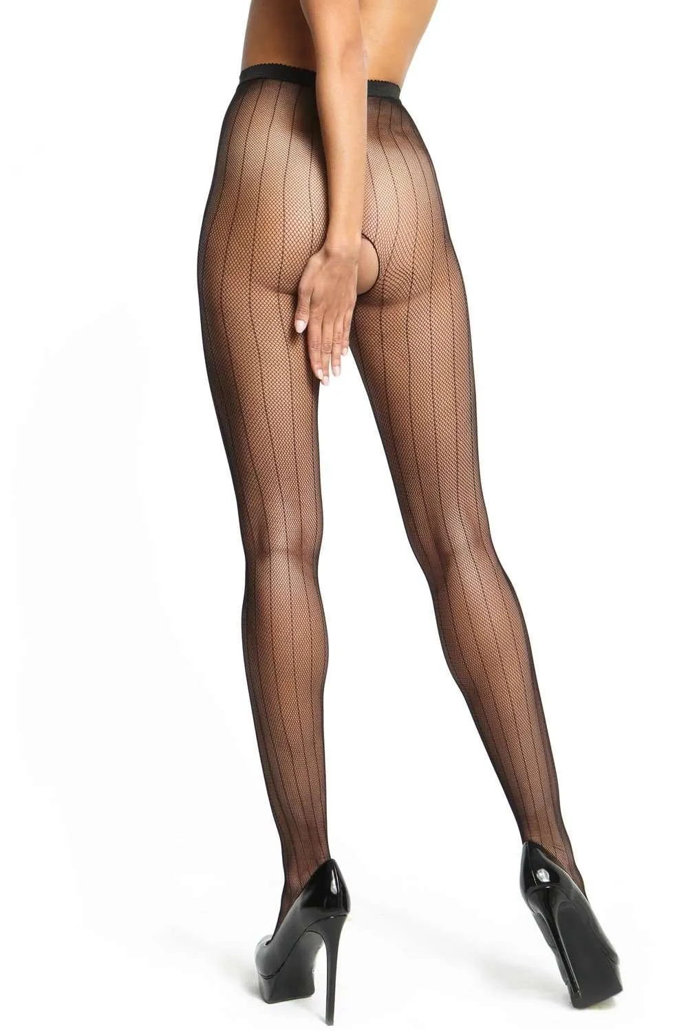 Crotchless Fishnet Tights - 20 Denier