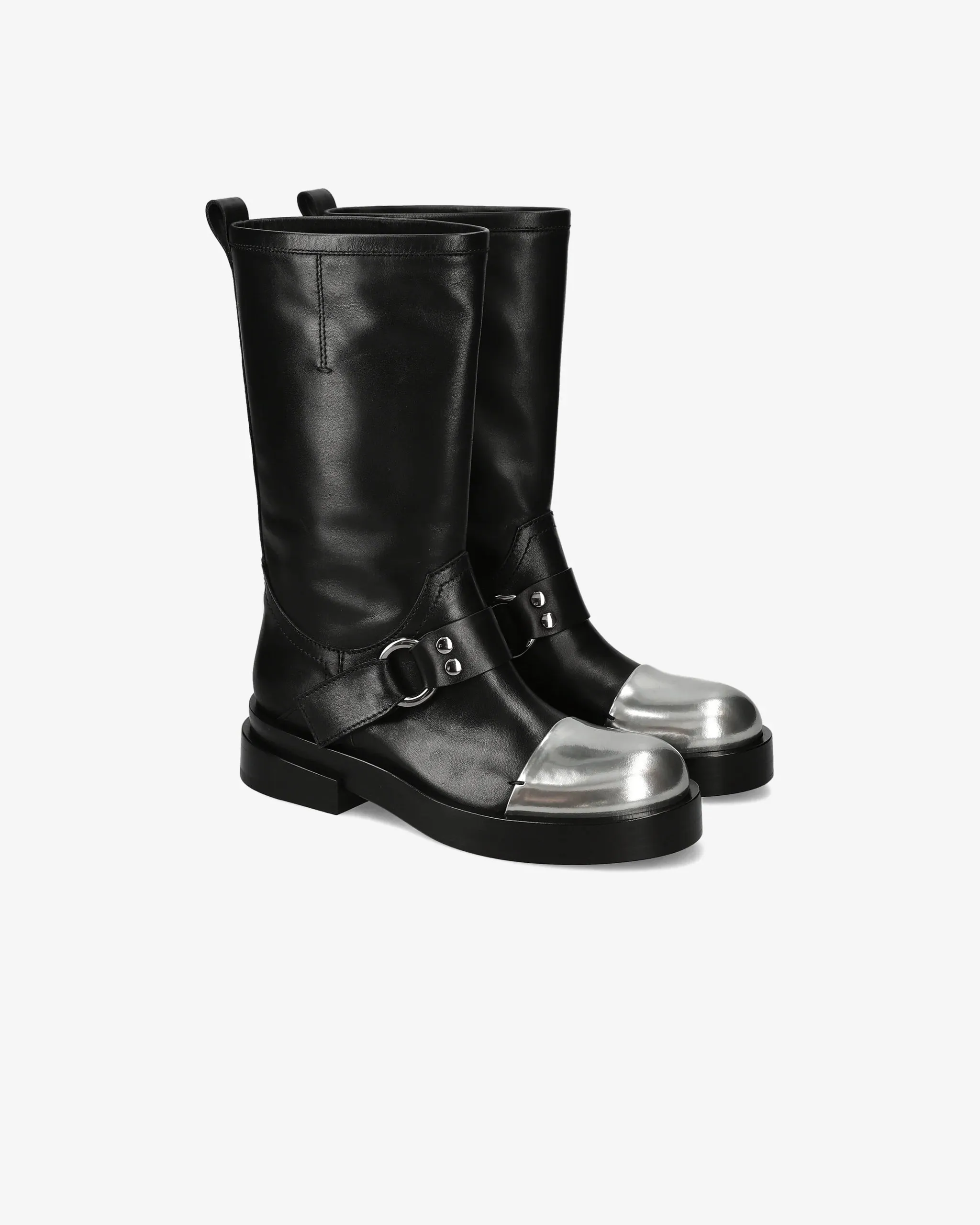 Dany Ankle Boots in iron and black calfskin M6813D