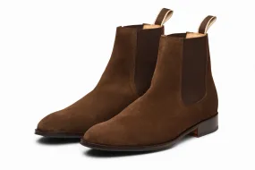 Dark Brown Suede Chelsea Boot