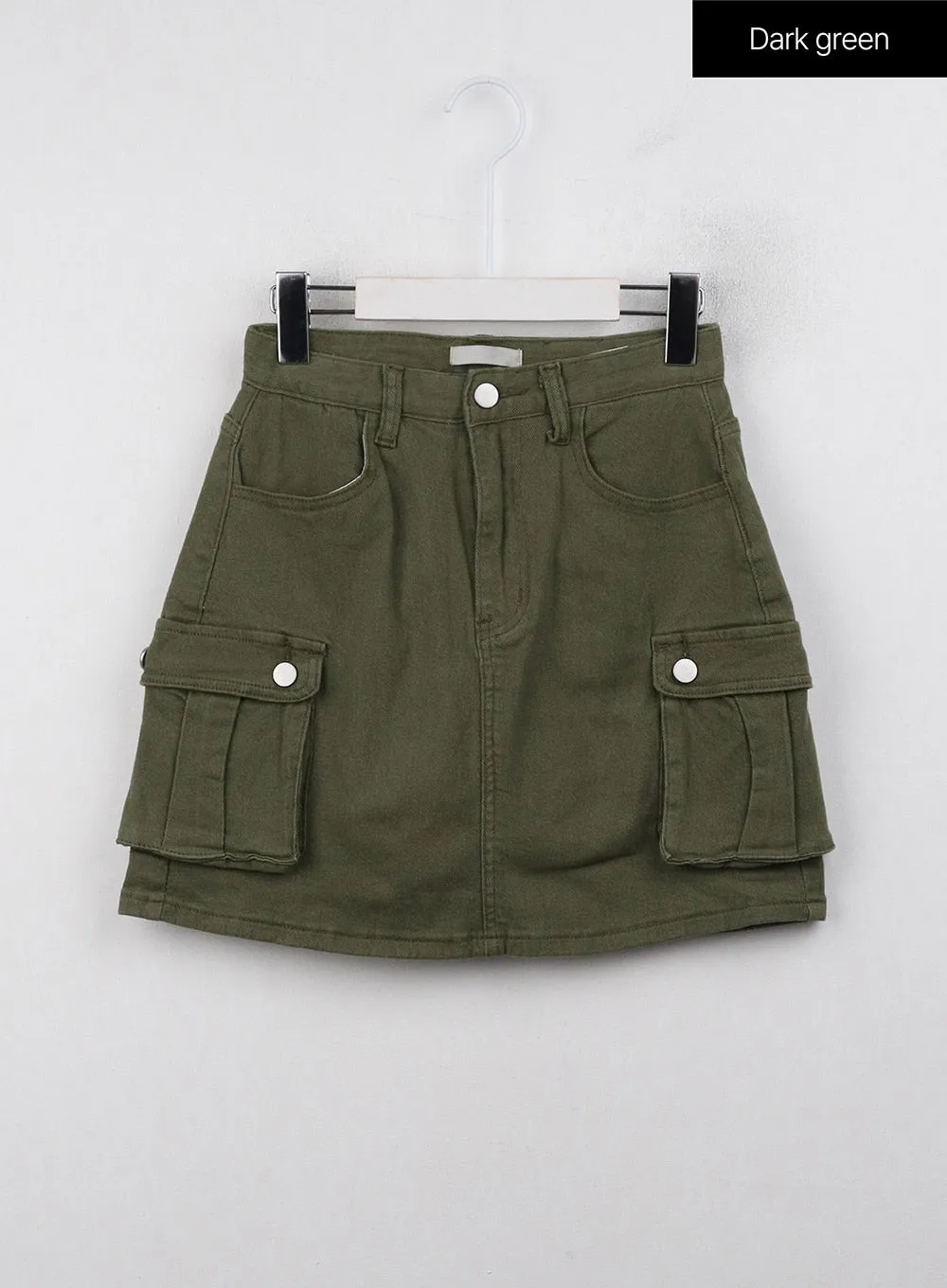 Denim High Waist Cargo Mini Skirt OJ415