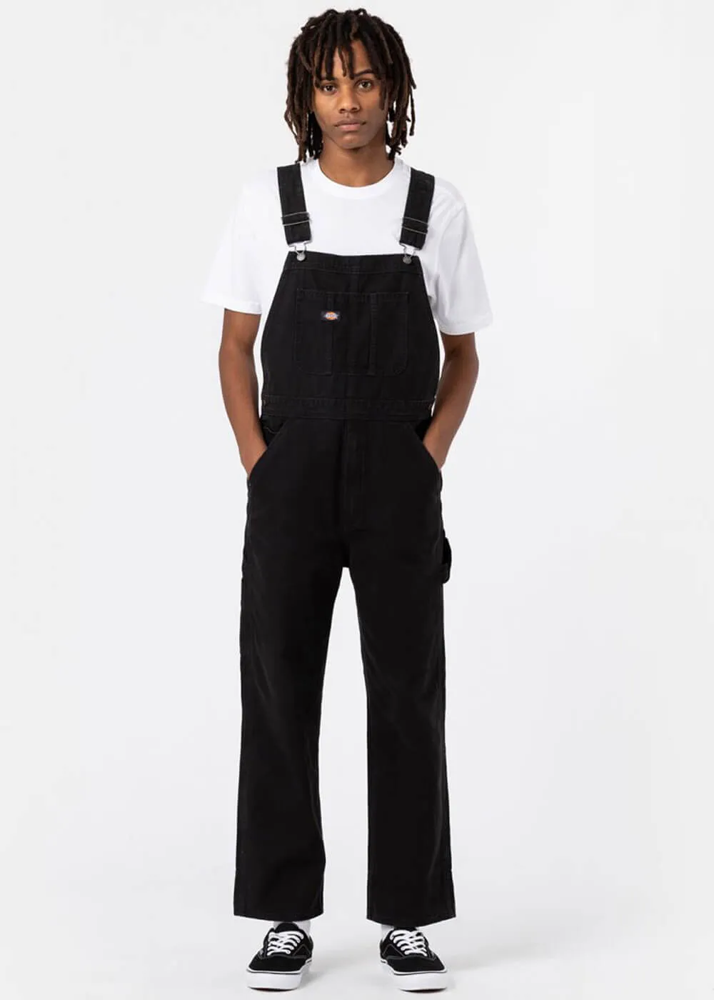 Dickies Men's Black Canvas Bib Dungarees