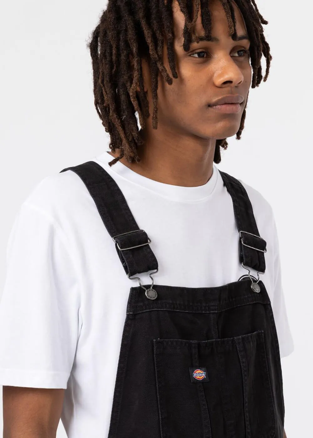 Dickies Men's Black Canvas Bib Dungarees