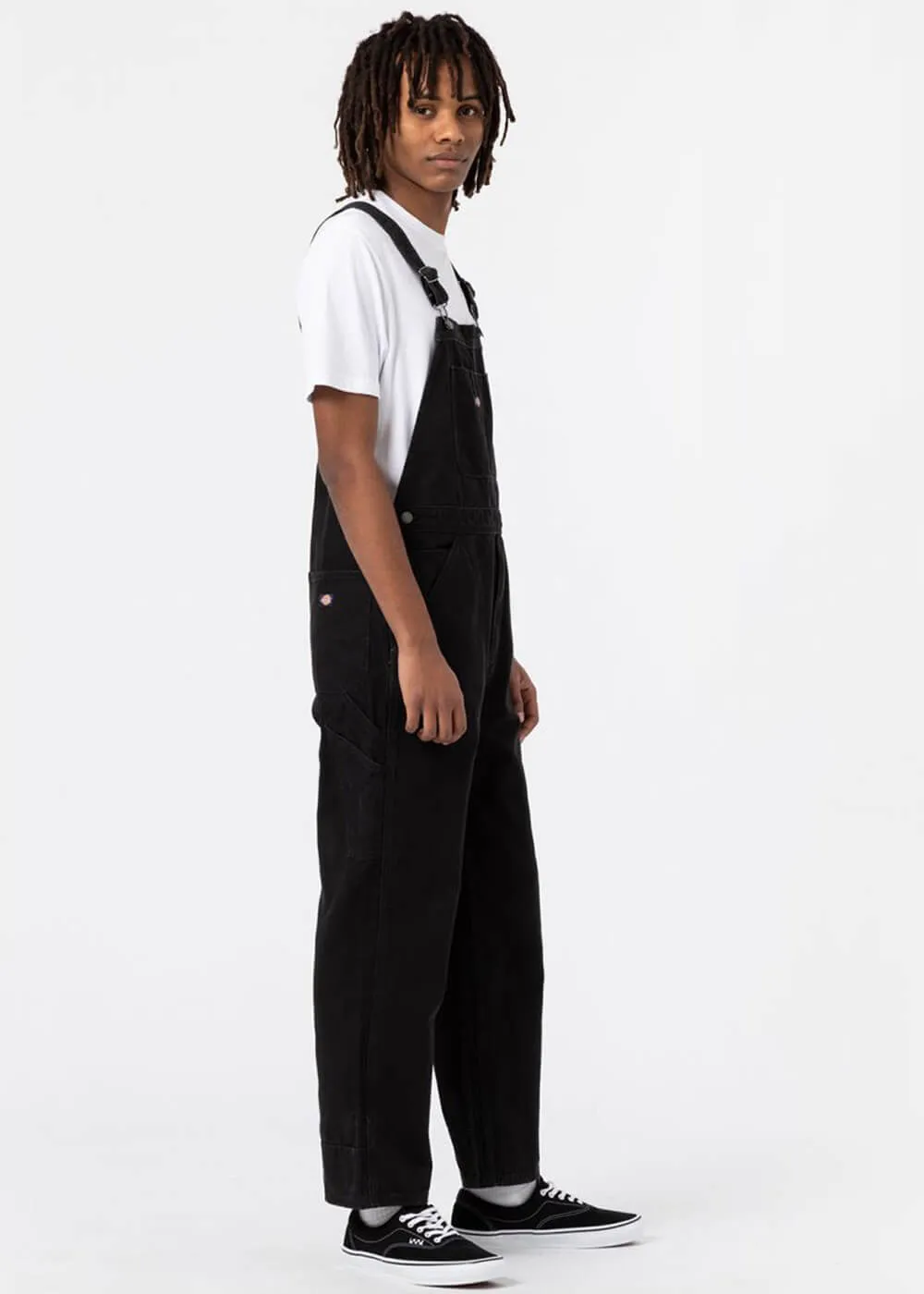 Dickies Men's Black Canvas Bib Dungarees