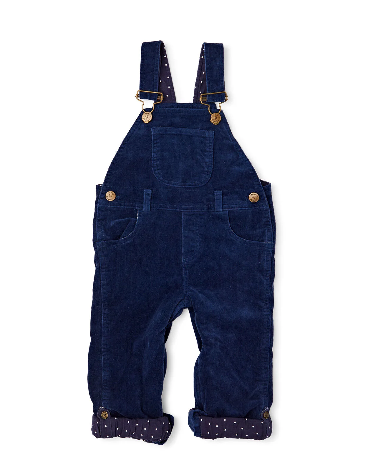 Dotty Dungarees Corduroy Dungarees Blue