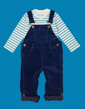 Dotty Dungarees Corduroy Dungarees Blue