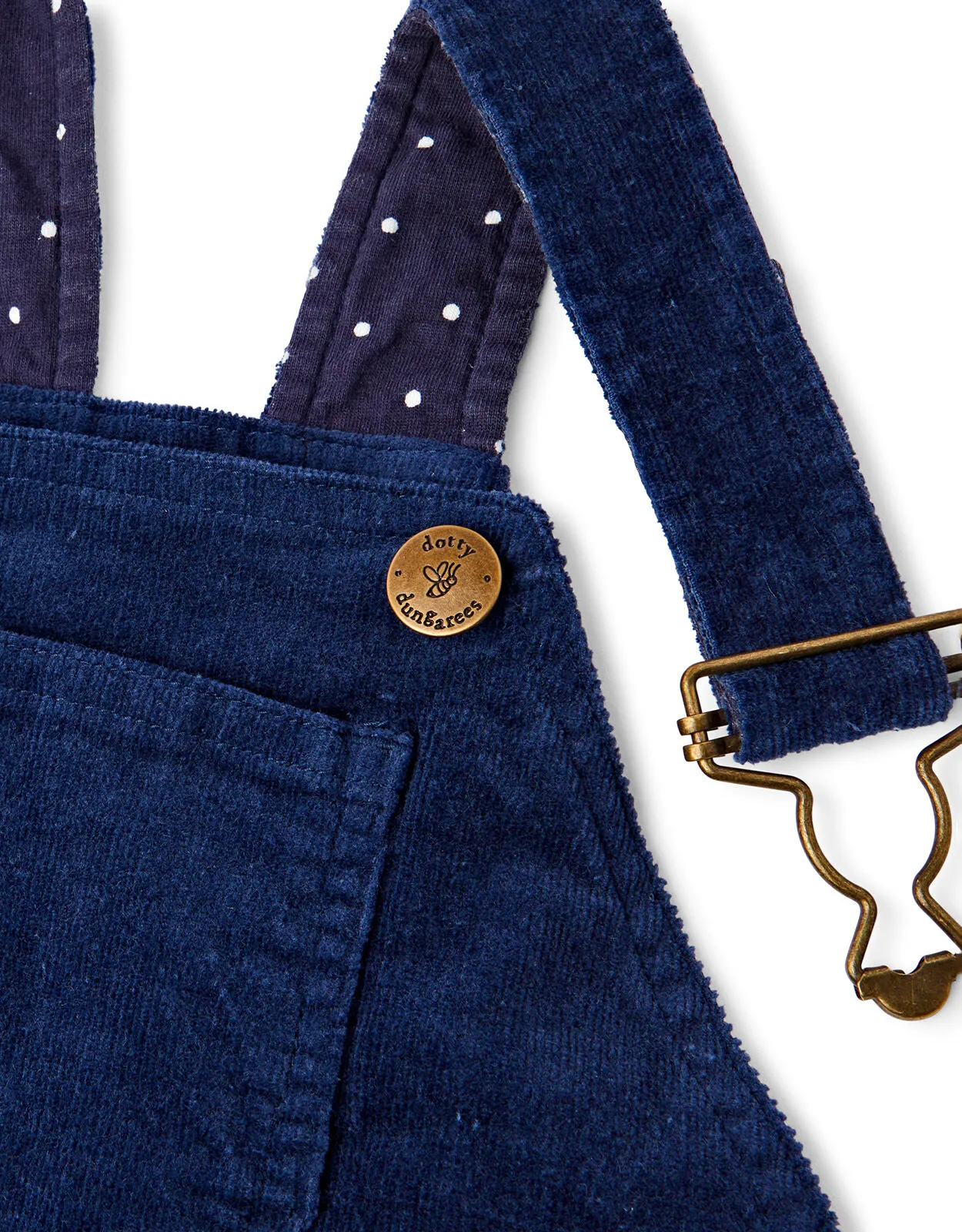 Dotty Dungarees Corduroy Dungarees Blue