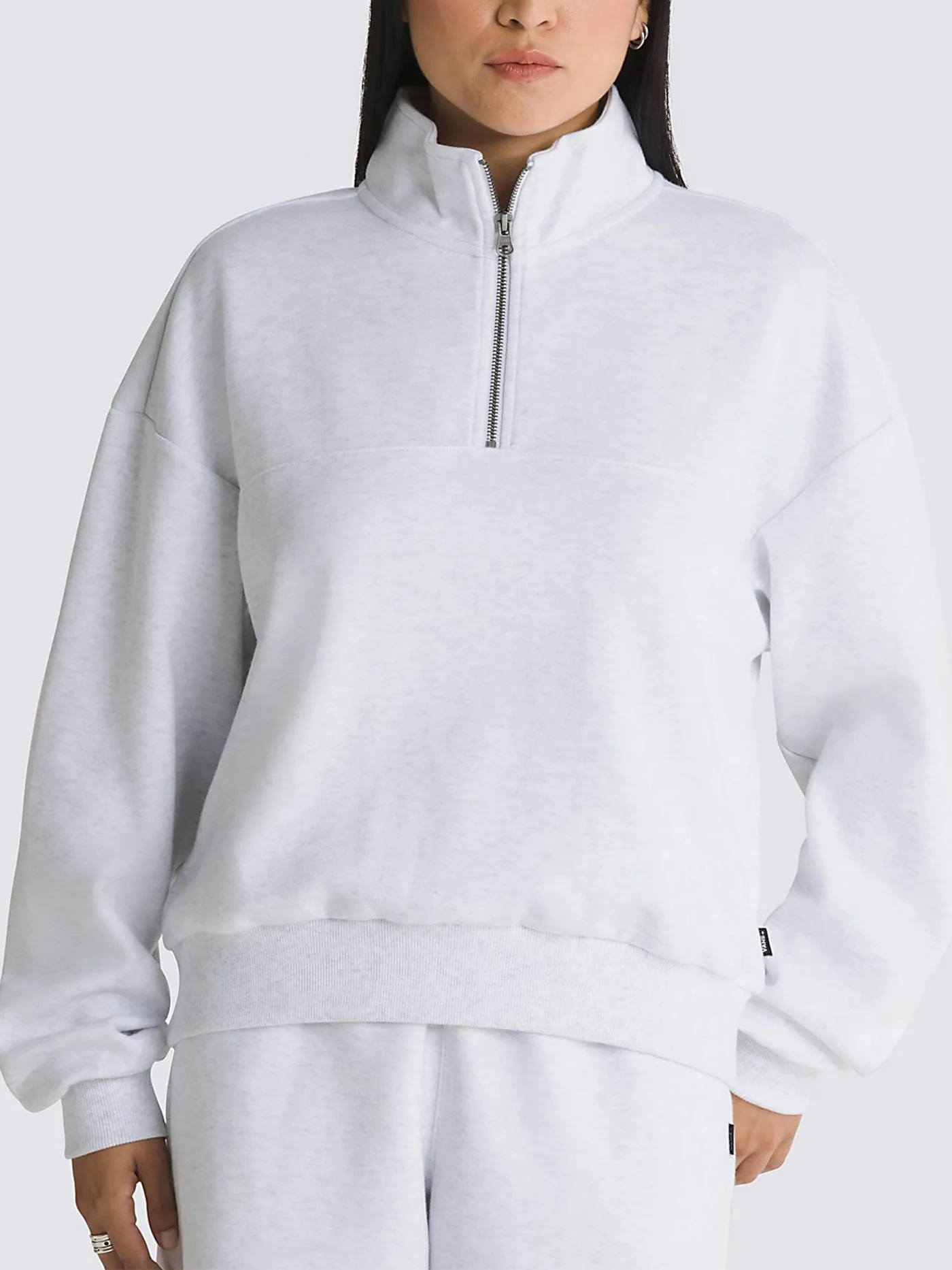 Double Knit Mock Neck Zip Sweatshirt