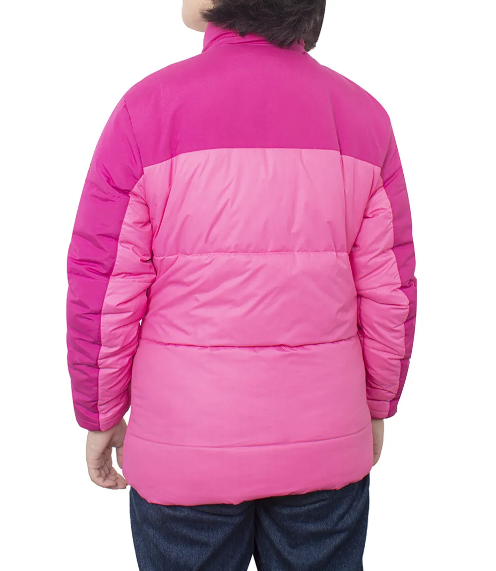 Dual Tone Womens Pink Puffer Jacket