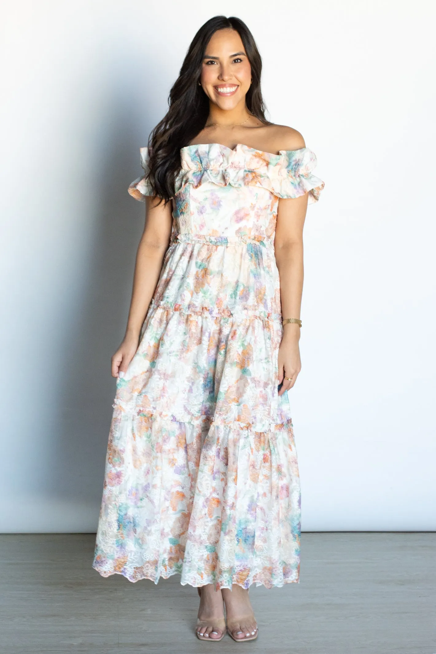 Effortless Bliss Off Shoulder Floral Dress