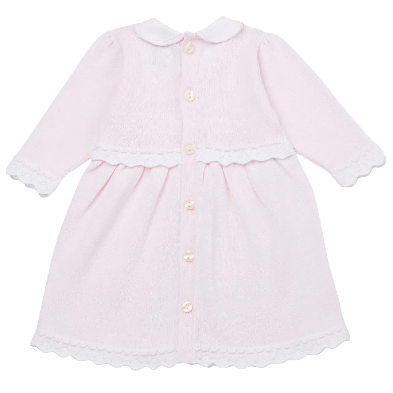 EMILE ET ROSE Heather Two-Piece Collared Dress and Tights Set - Light Pink