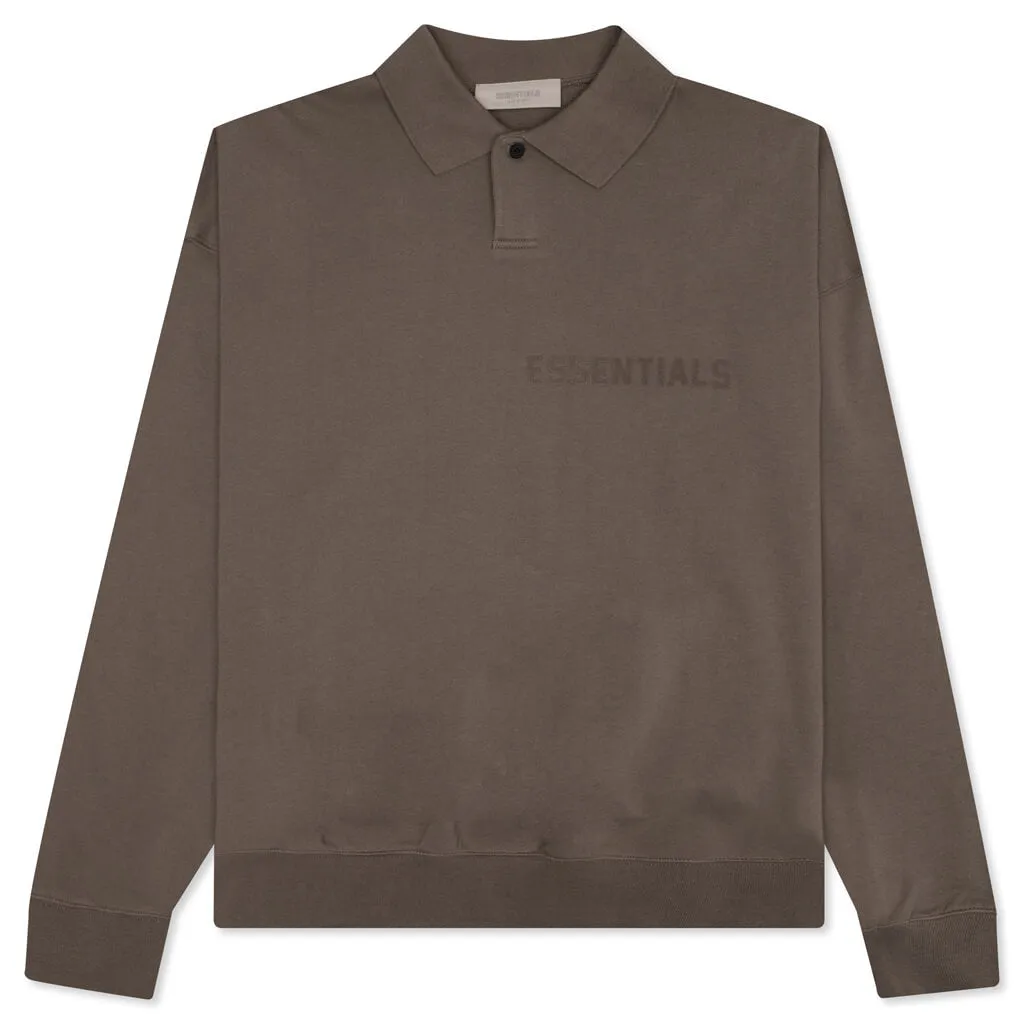 Essentials L/S Polo - Wood