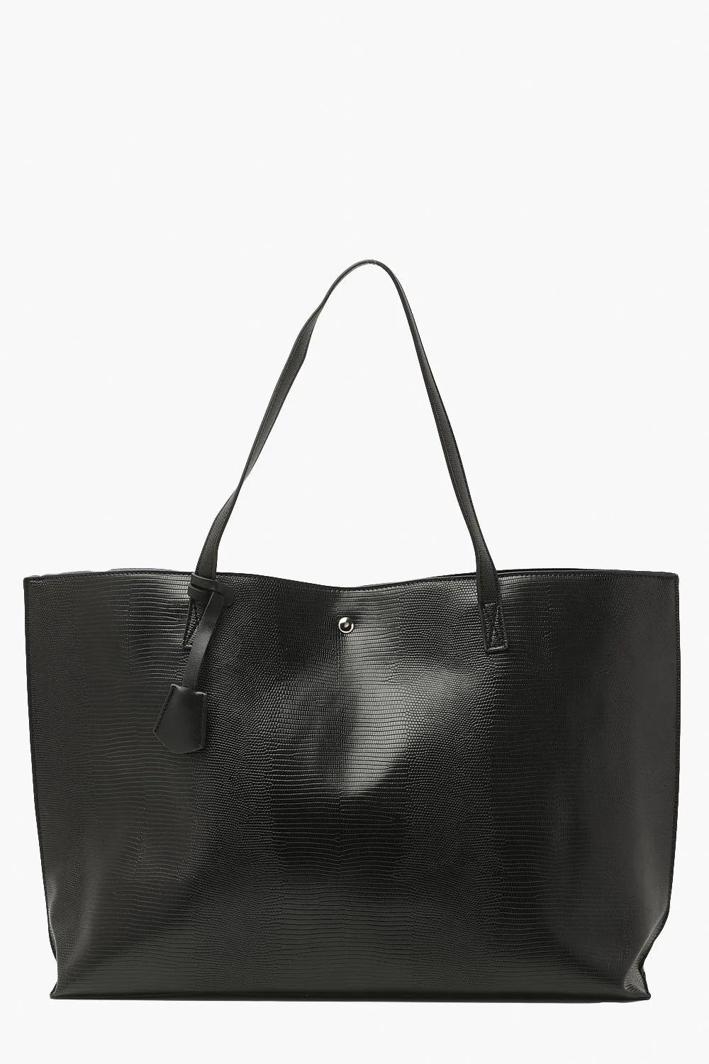 Faux Leather Textured Tote Bag