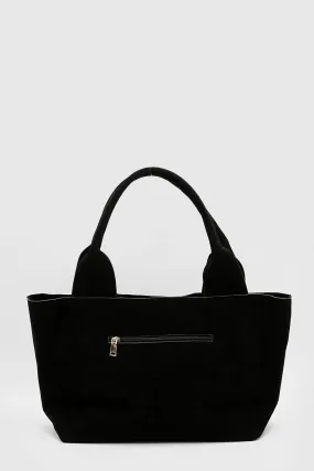 Faux Suede Oversized Tote Bag