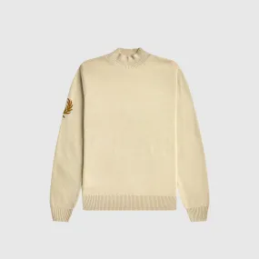 Fred Perry Laurel Wreath Mock Neck Jumper - Oatmeal