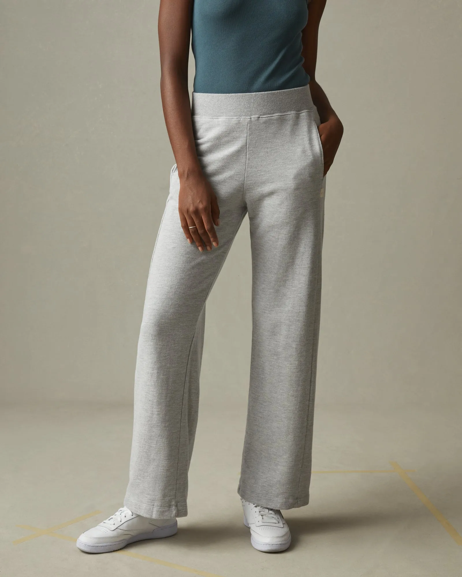 French Terry Straight Sweatpant, Ash Heather