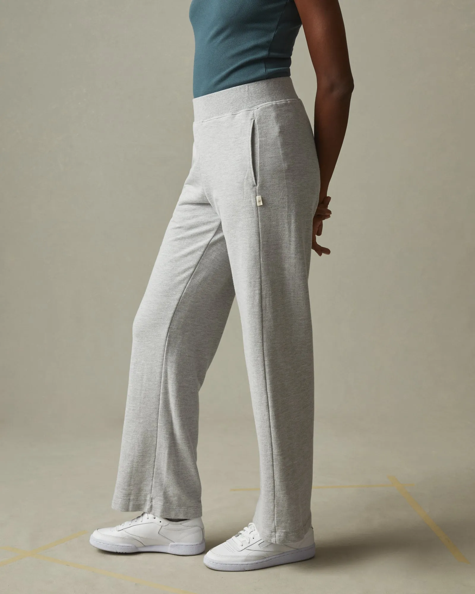 French Terry Straight Sweatpant, Ash Heather