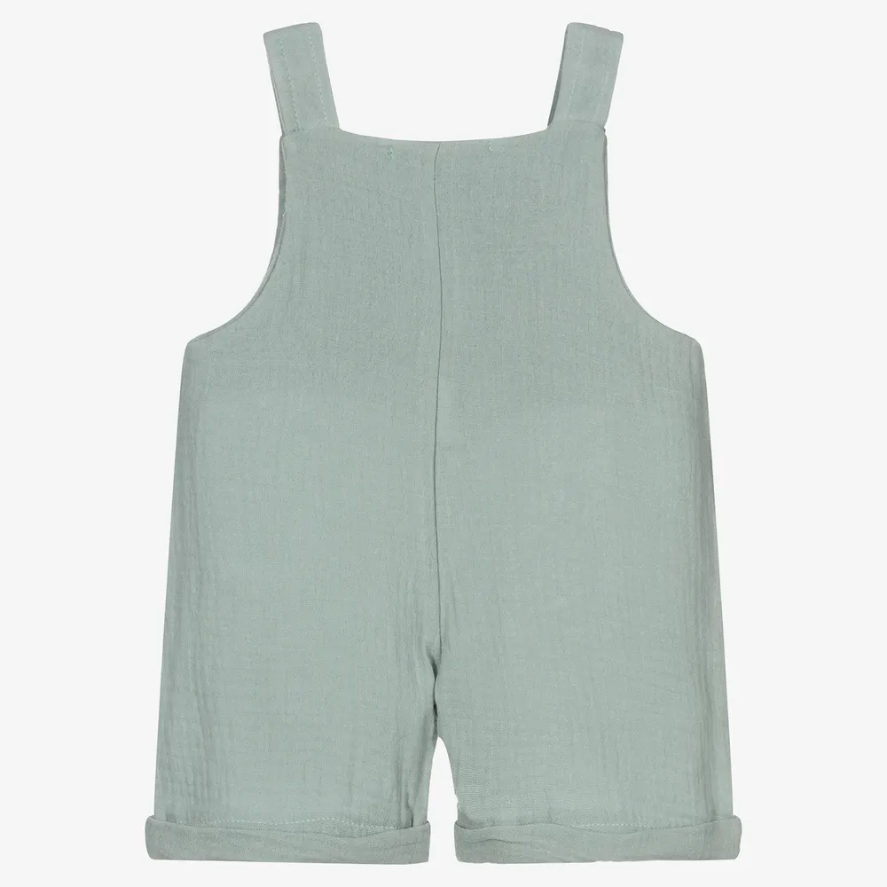 Green Cheesecloth Dungarees