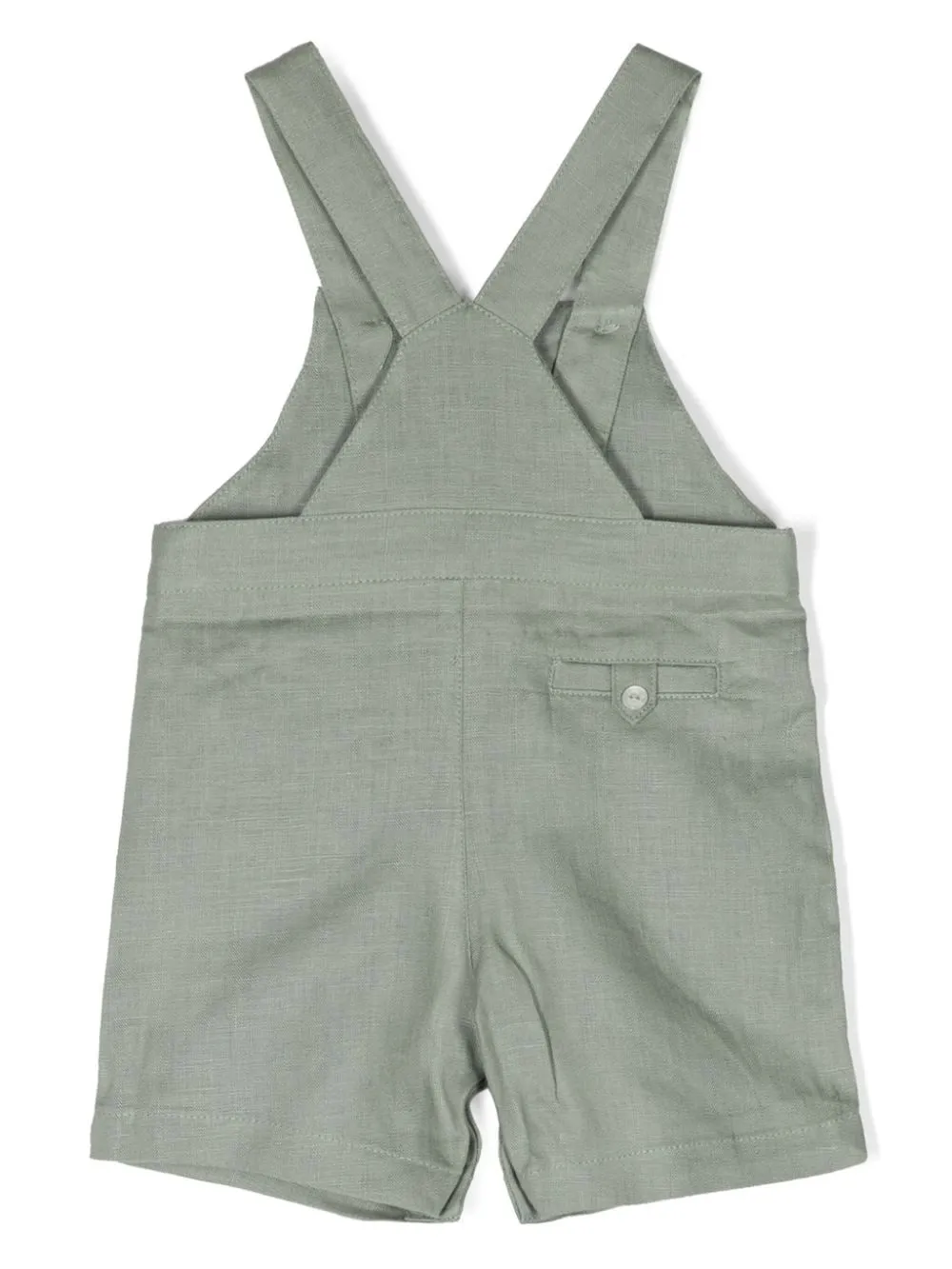 Green Linen Short Dungarees