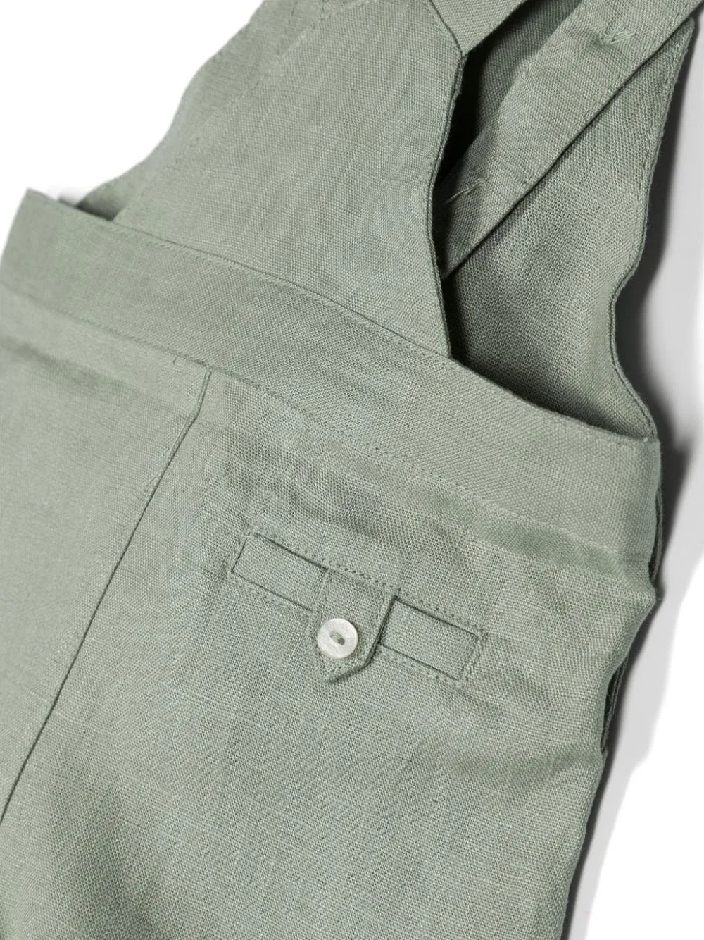 Green Linen Short Dungarees