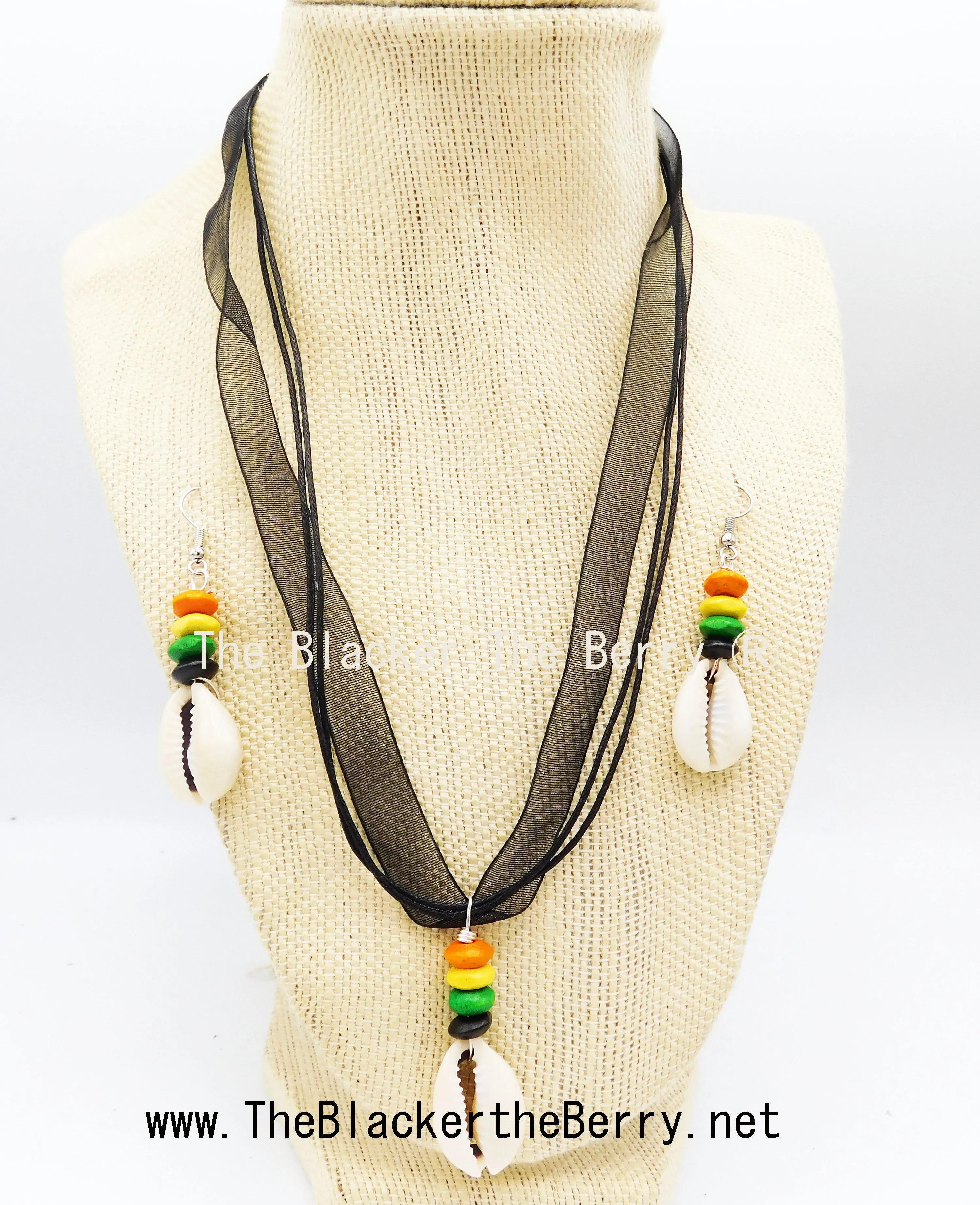 Green Orange Black Yellow Beaded Necklaces Ethnic Jewelry