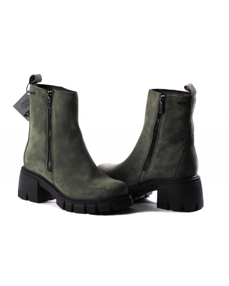 Green Suede Chunky Zipper Boots - IGI & Co 2685811 - On Sale