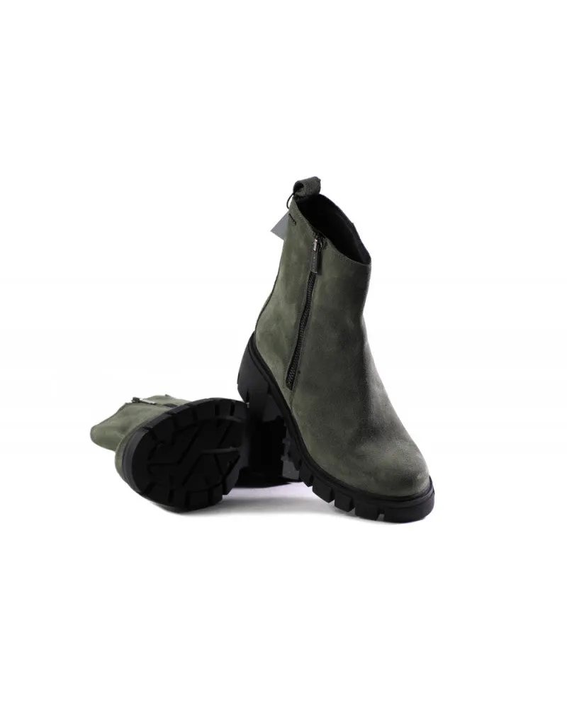 Green Suede Chunky Zipper Boots - IGI & Co 2685811 - On Sale