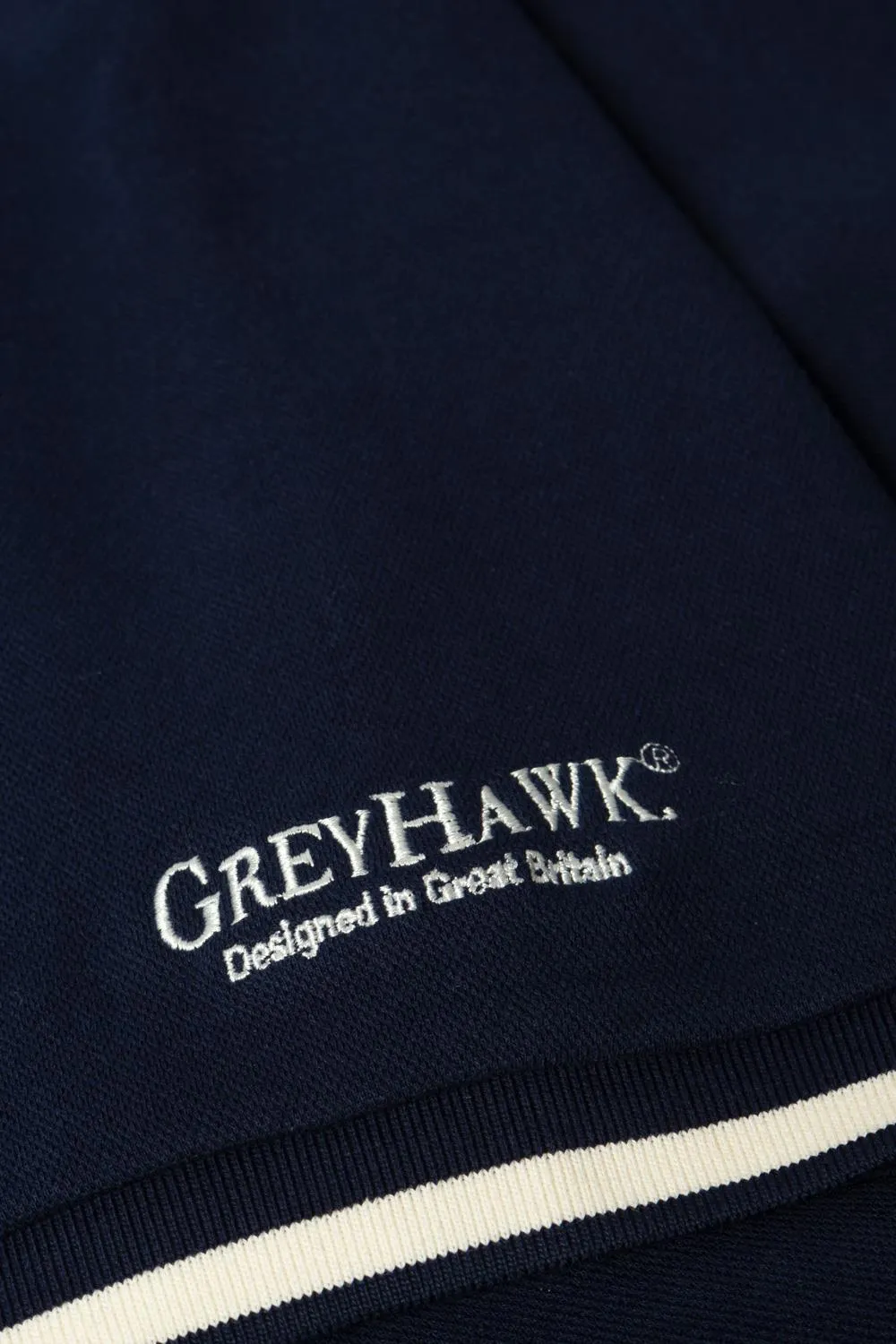 Grey Hawk Shield Badge Pique Polo Shirt - Navy Peacoat