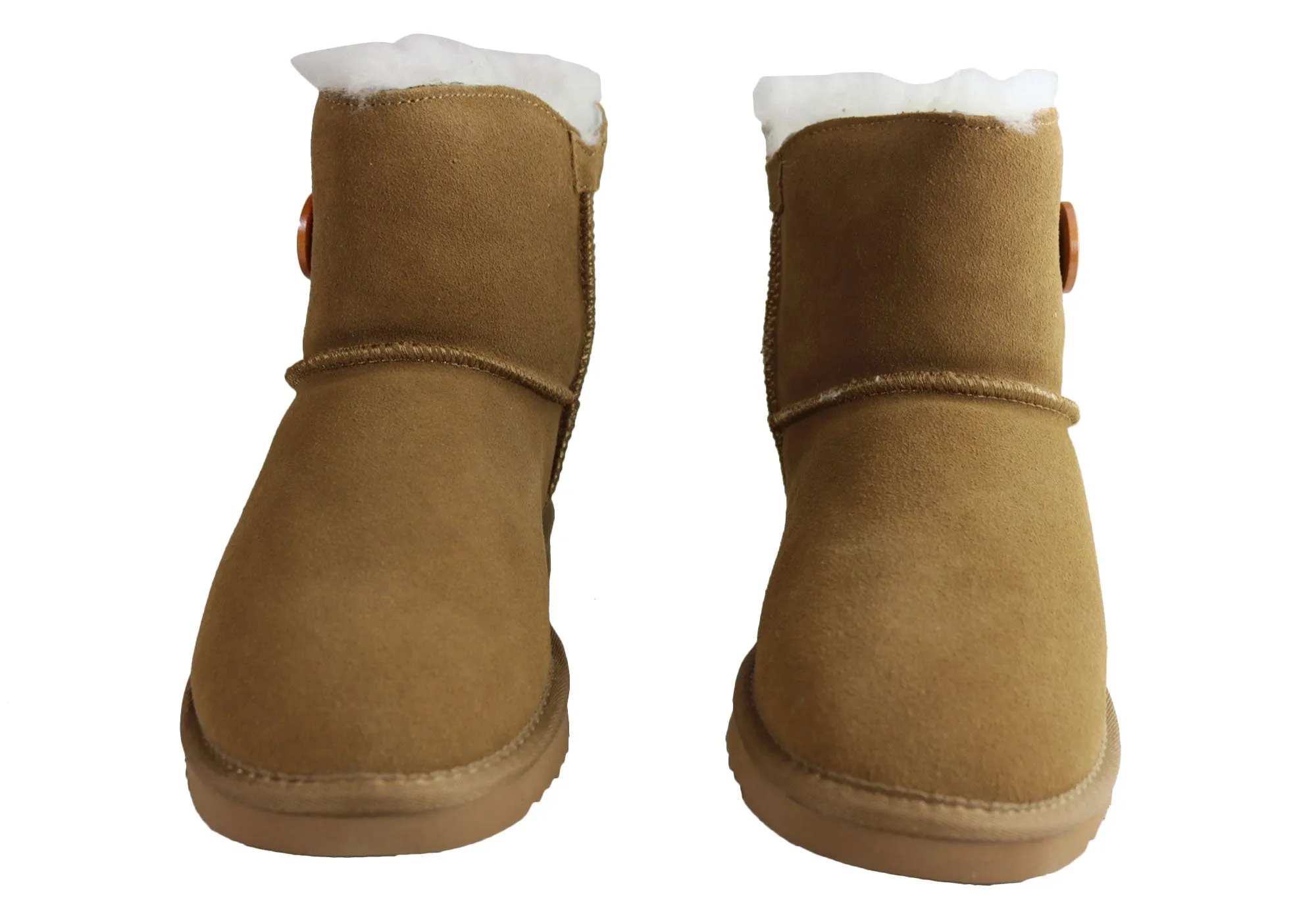 Grosby Button Ugg Womens Warm Comfort Boots With Sheepskin Lining