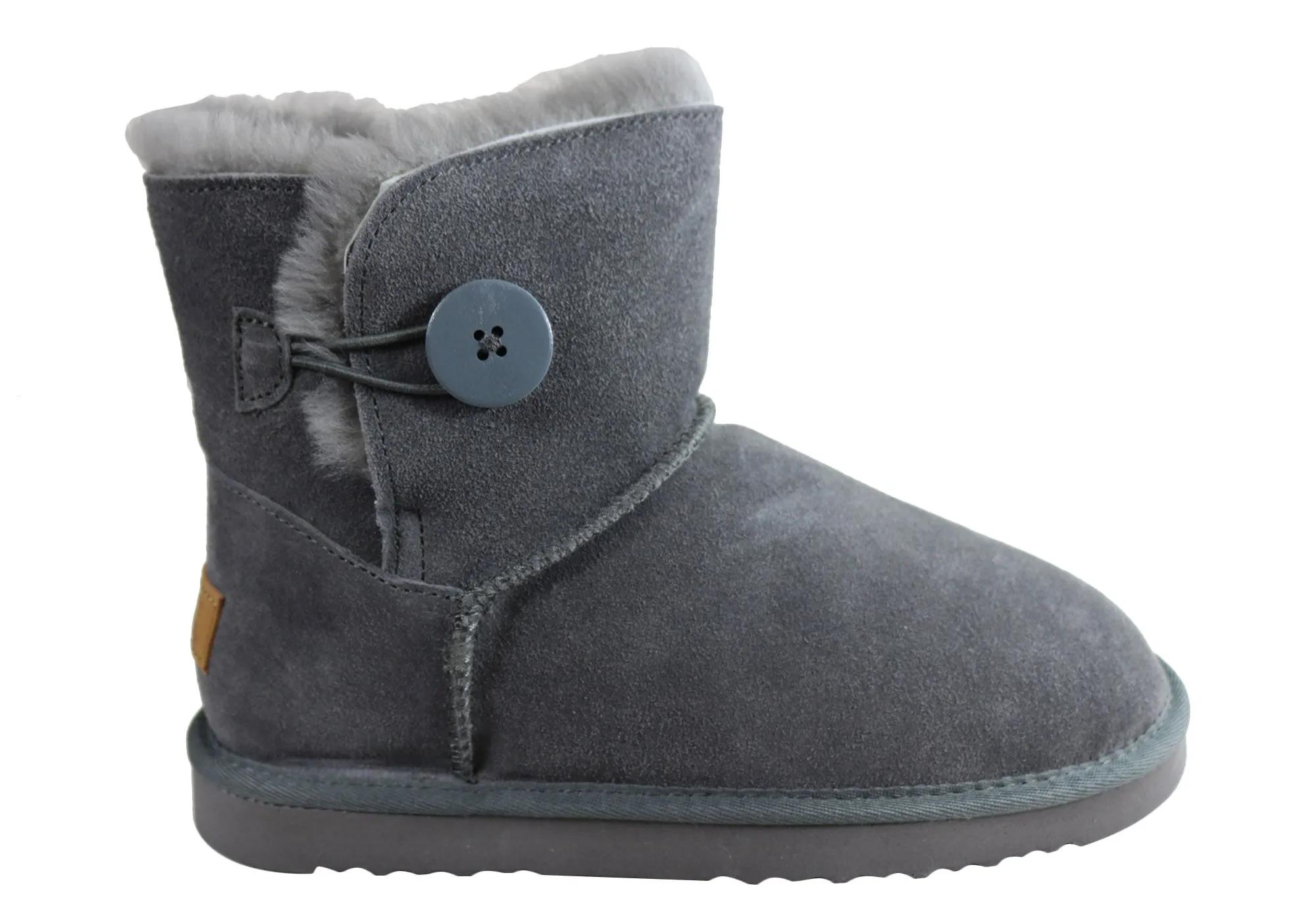 Grosby Button Ugg Womens Warm Comfort Boots With Sheepskin Lining